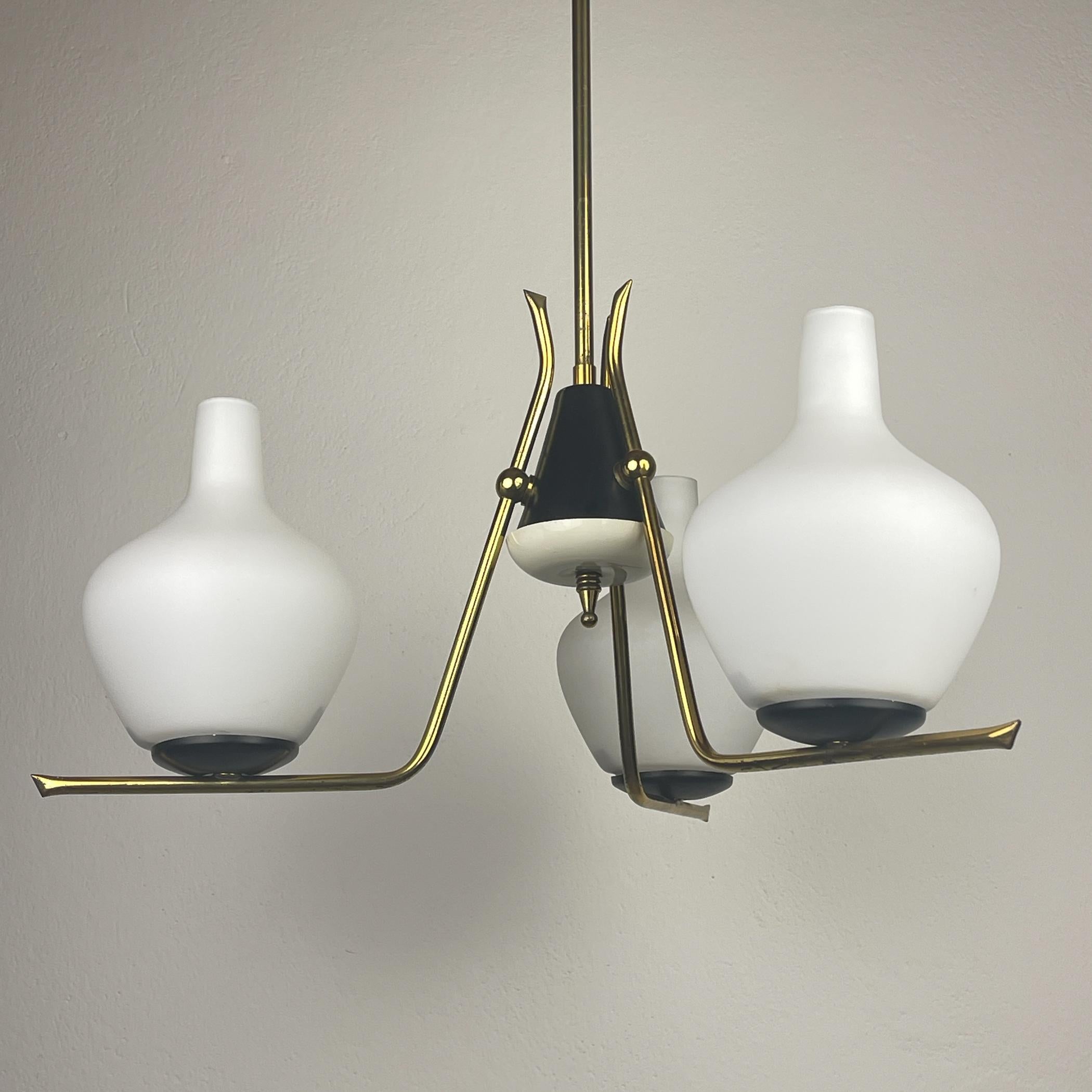 Mid-century chandelier by Stilnovo, Italy 1950s For Sale 15