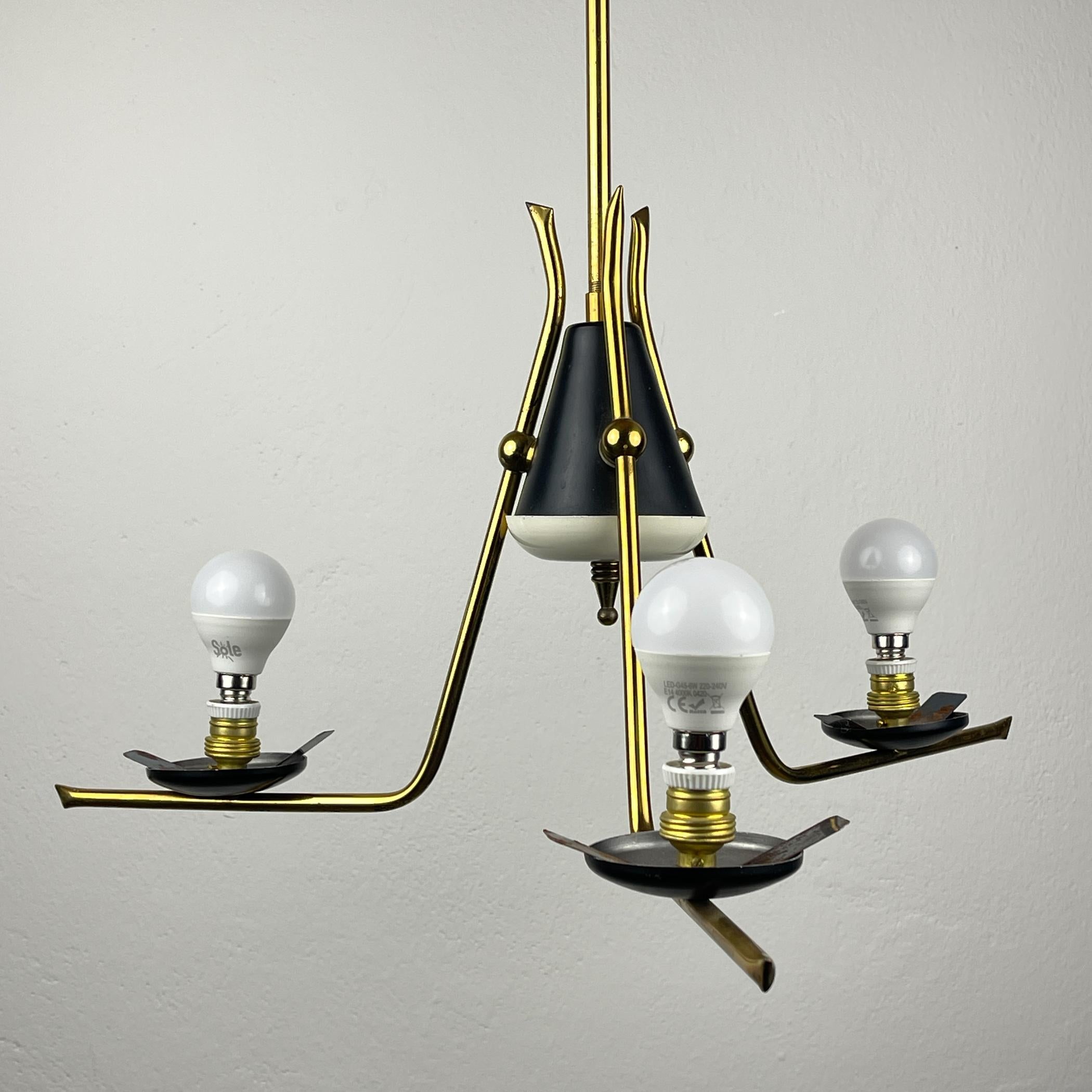 Mid-century chandelier by Stilnovo, Italy 1950s For Sale 16