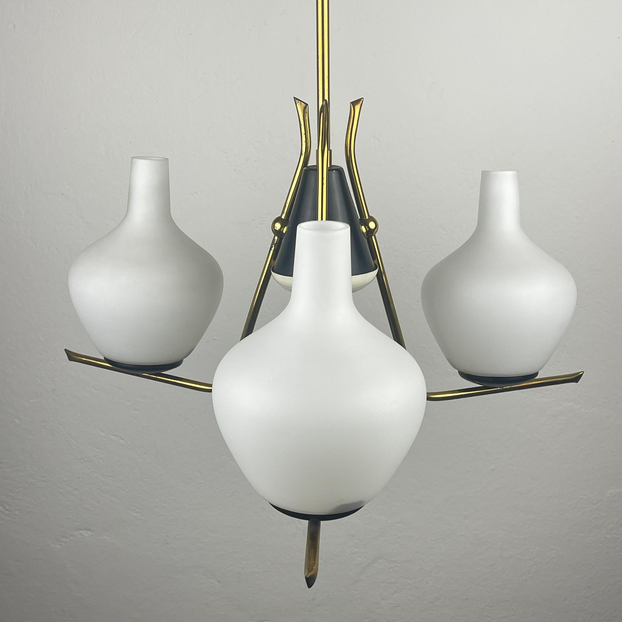 Mid-century chandelier by Stilnovo, Italy 1950s For Sale 19