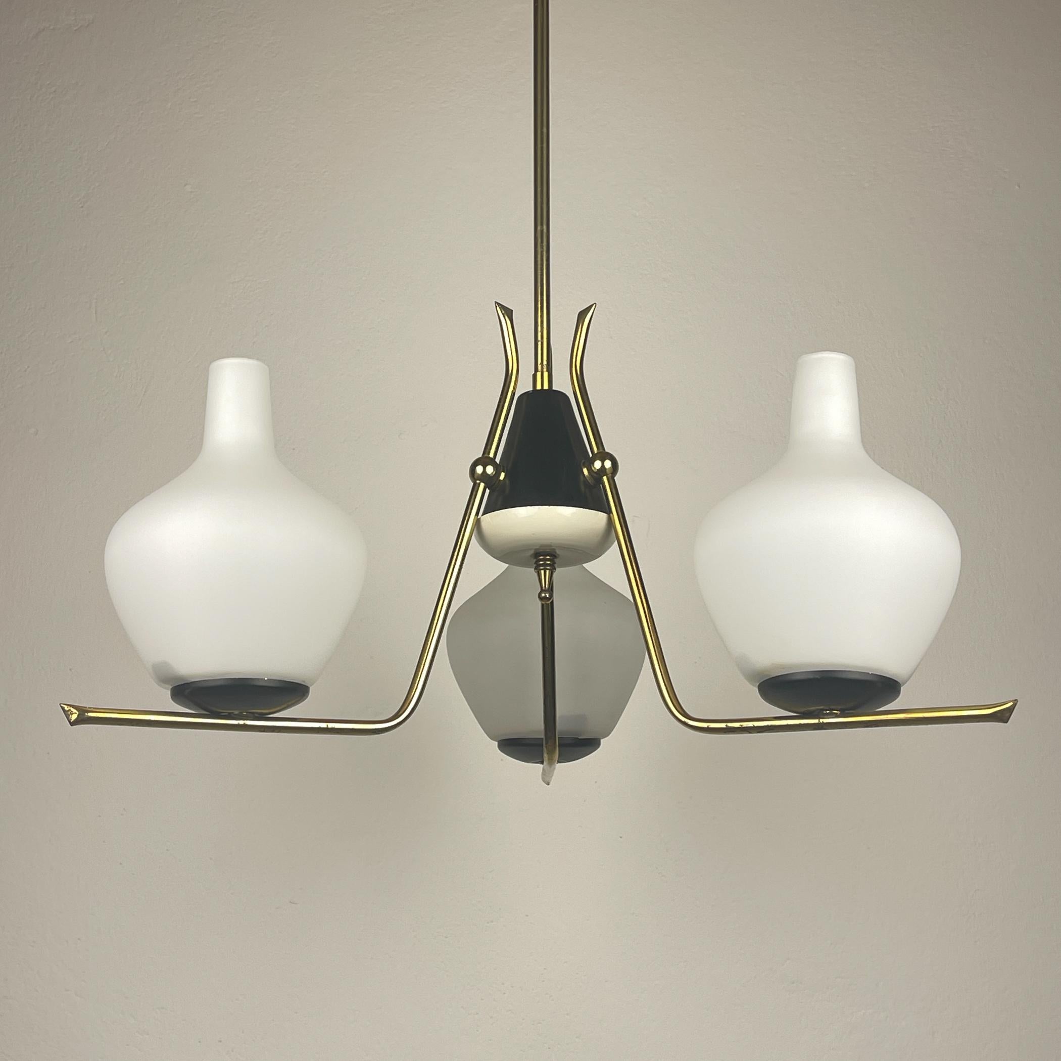 Mid-century chandelier by Stilnovo, Italy 1950s For Sale 20