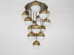 Mid-century chandelier by Stilnovo with 16 globes, Italy 1960's