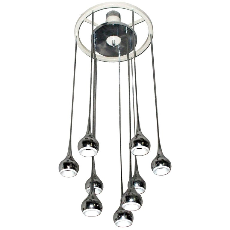 Midcentury Chandelier Design by Angelo Brotto, Esperia, Italy, 1960s For Sale