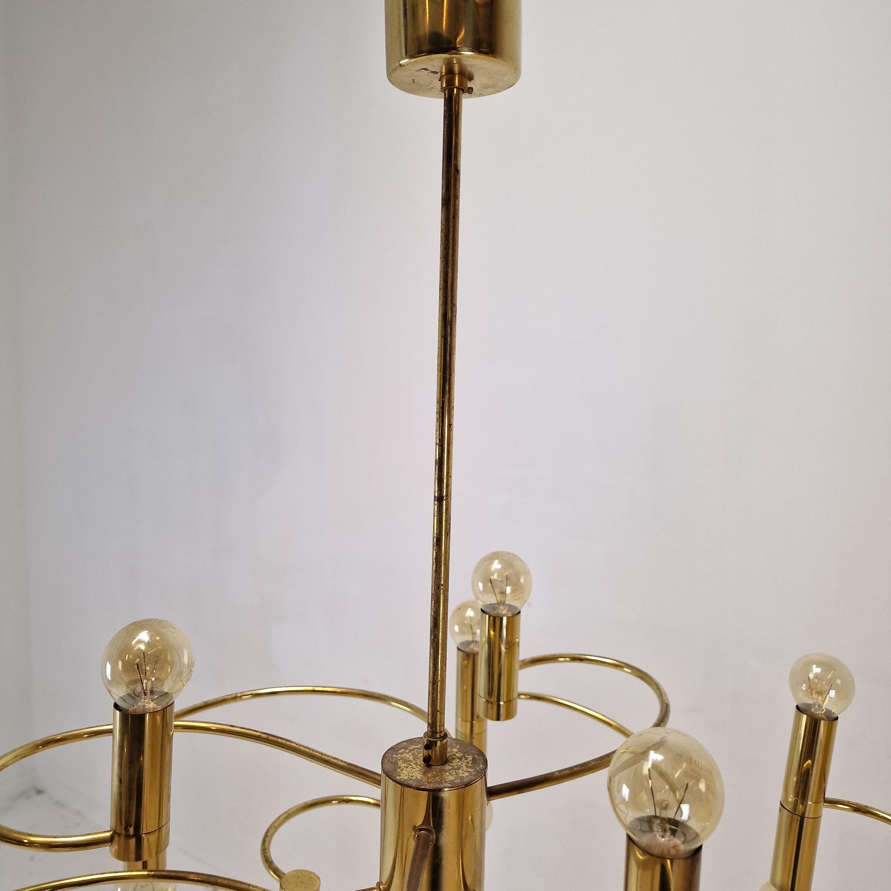 Mid Century Chandelier Designed by Gaetano Sciolari, 1970's (2 available) For Sale 4