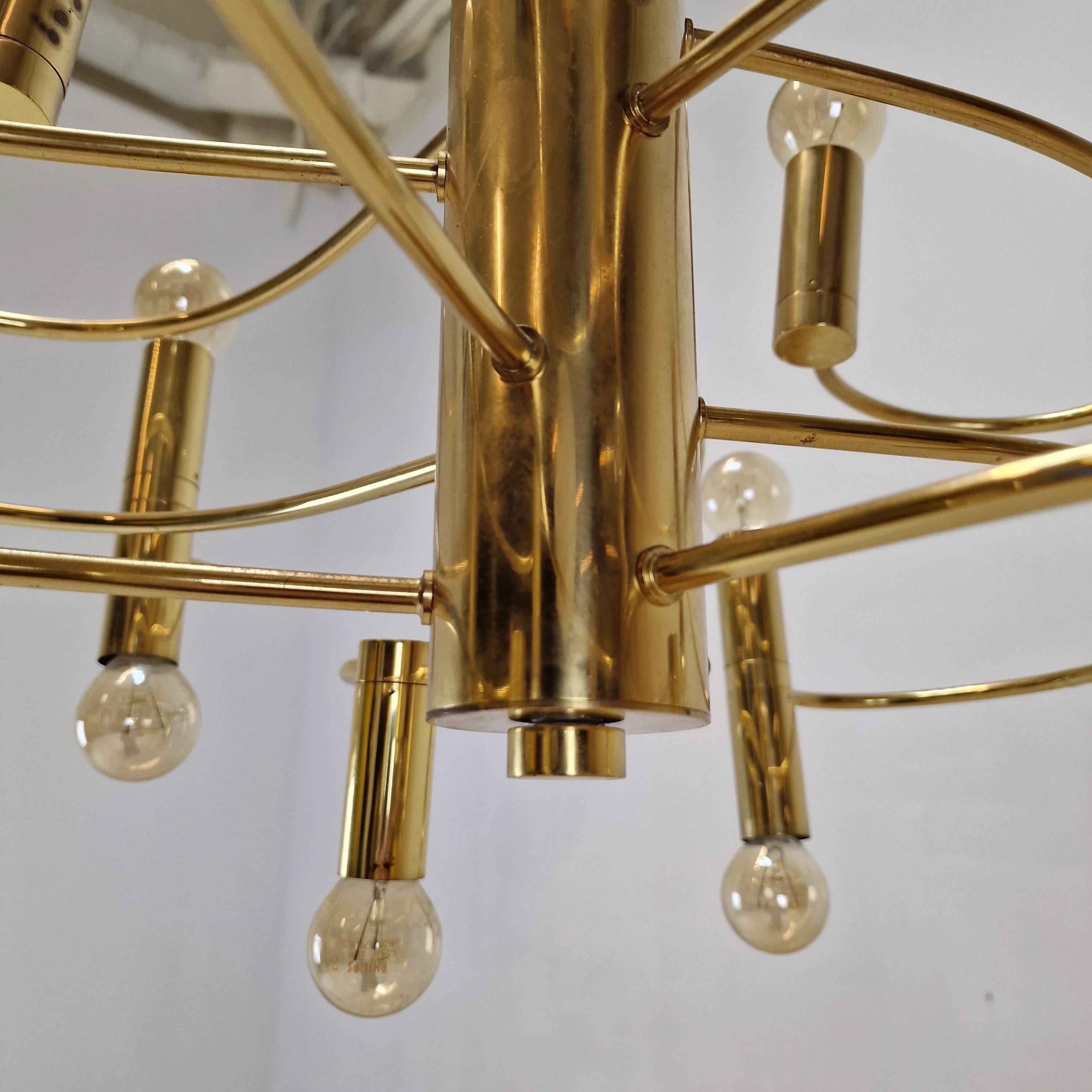 Mid Century Chandelier Designed by Gaetano Sciolari, 1970's (2 available) For Sale 12