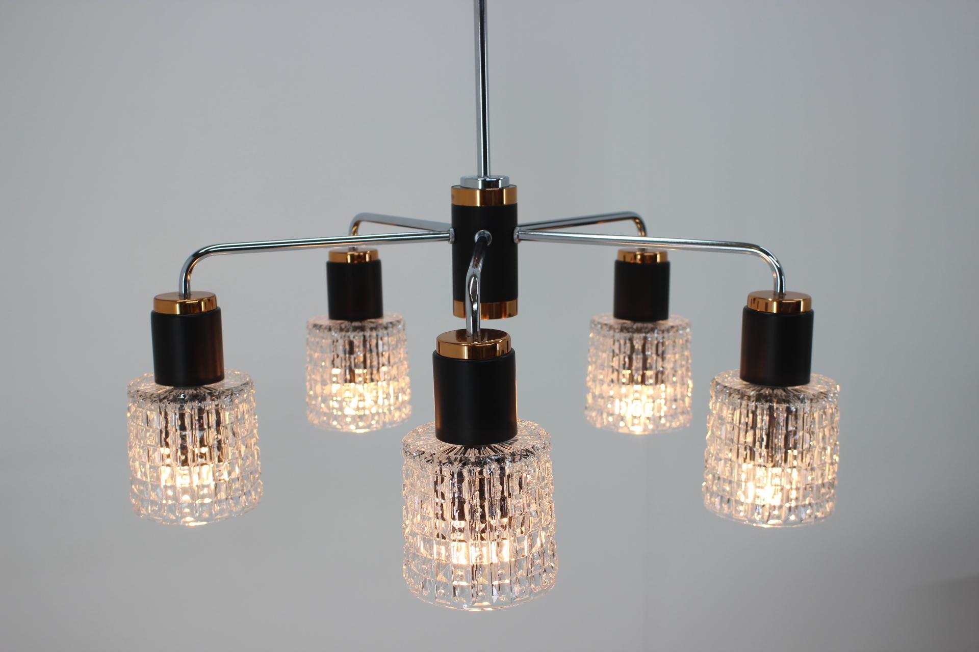 Midcentury Chandelier/ Drukov, 1970s 1