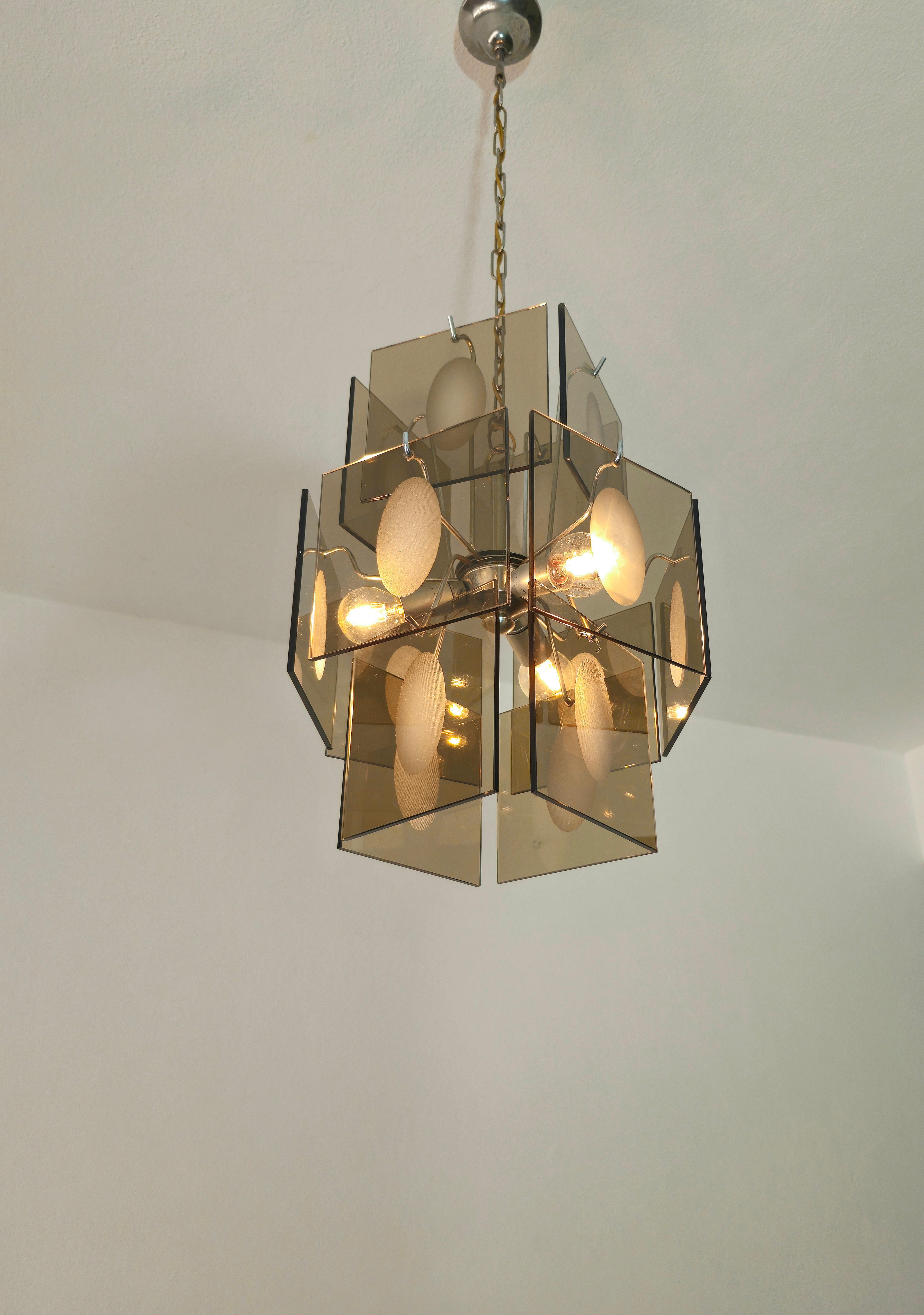 Mid-Century Modern Mid-Century  Modern Chandelier Gino Vistosi Murano Glass Design Italy 1960s 70s