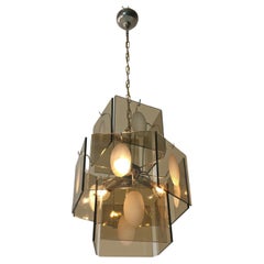 Mid-Century  Modern Chandelier Gino Vistosi Murano Glass Design Italy 1960s 70s