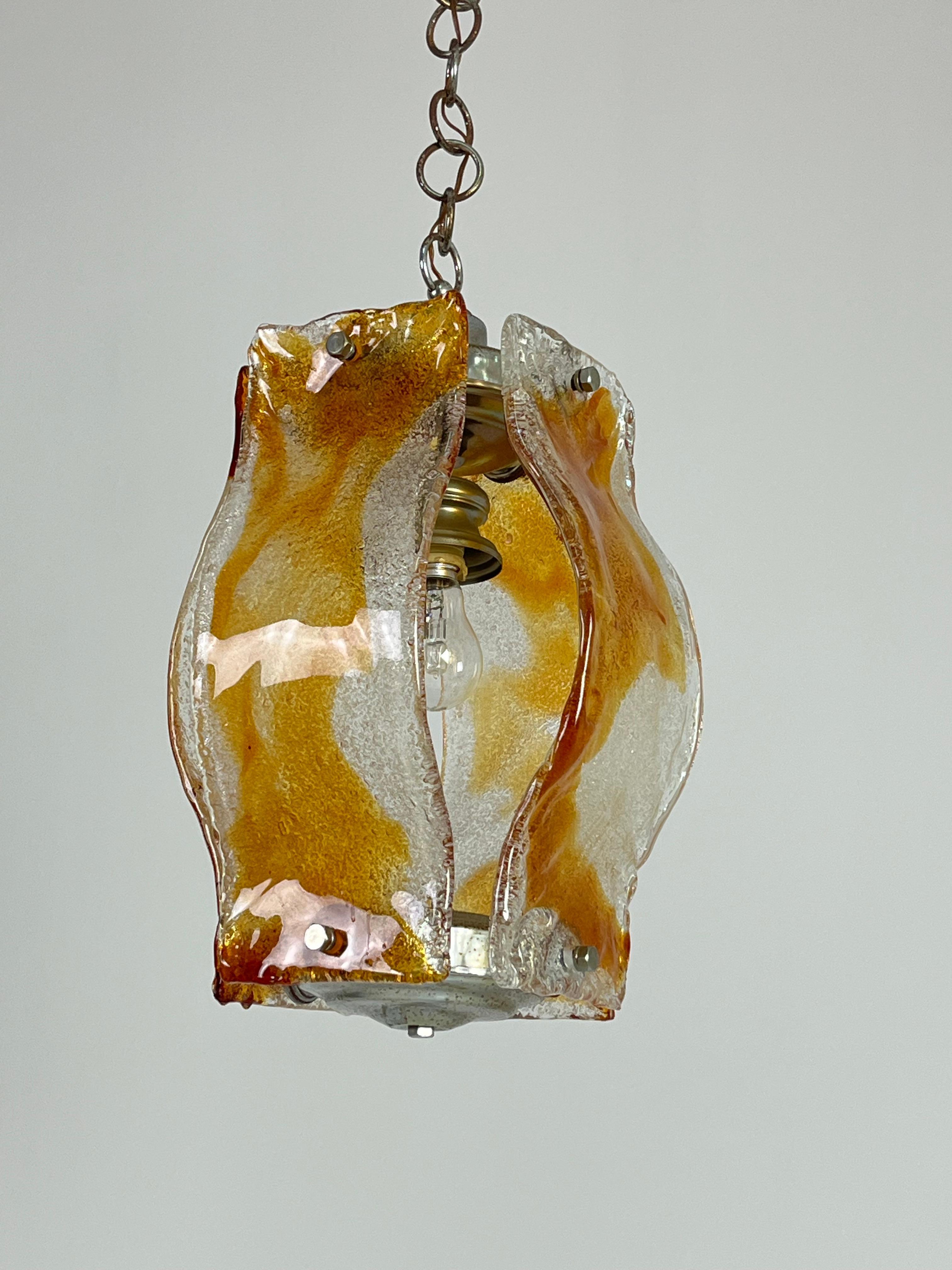 Mid-century Chandelier in Polychrome Murano Glass Attributed to Mazzega, 1960s (Italienisch) im Angebot