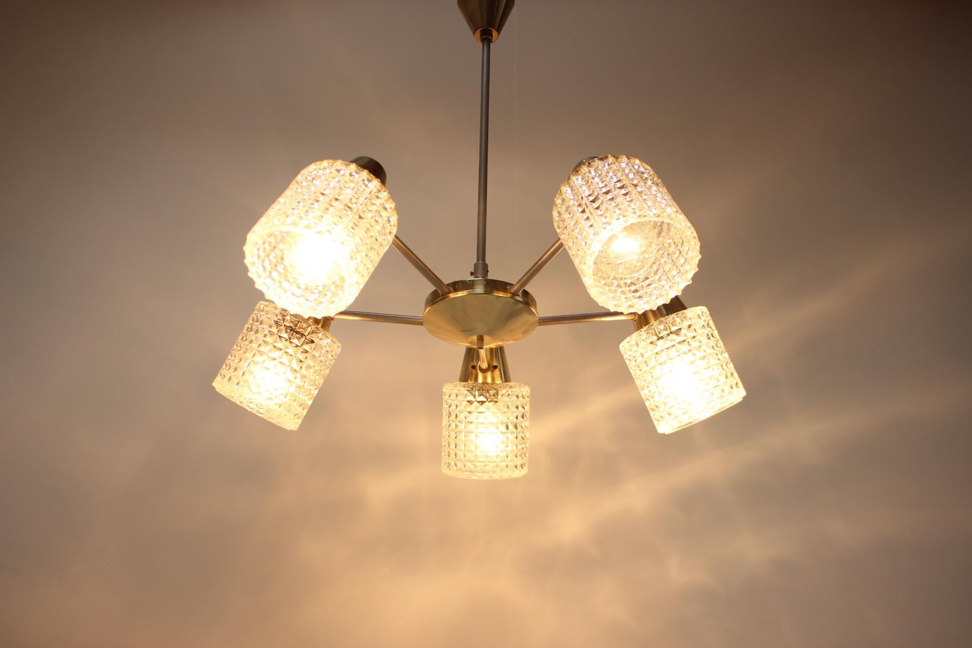 Mid-Century Chandelier / Kamenický Šenov, 1970's For Sale 3