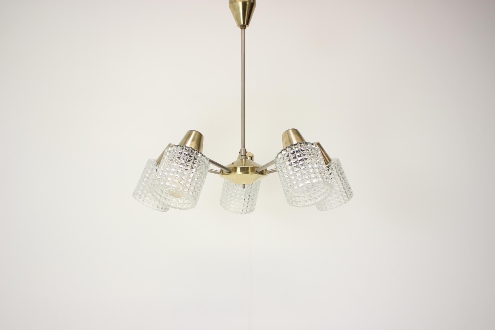 Czech Mid-Century Chandelier / Kamenický Šenov, 1970's For Sale