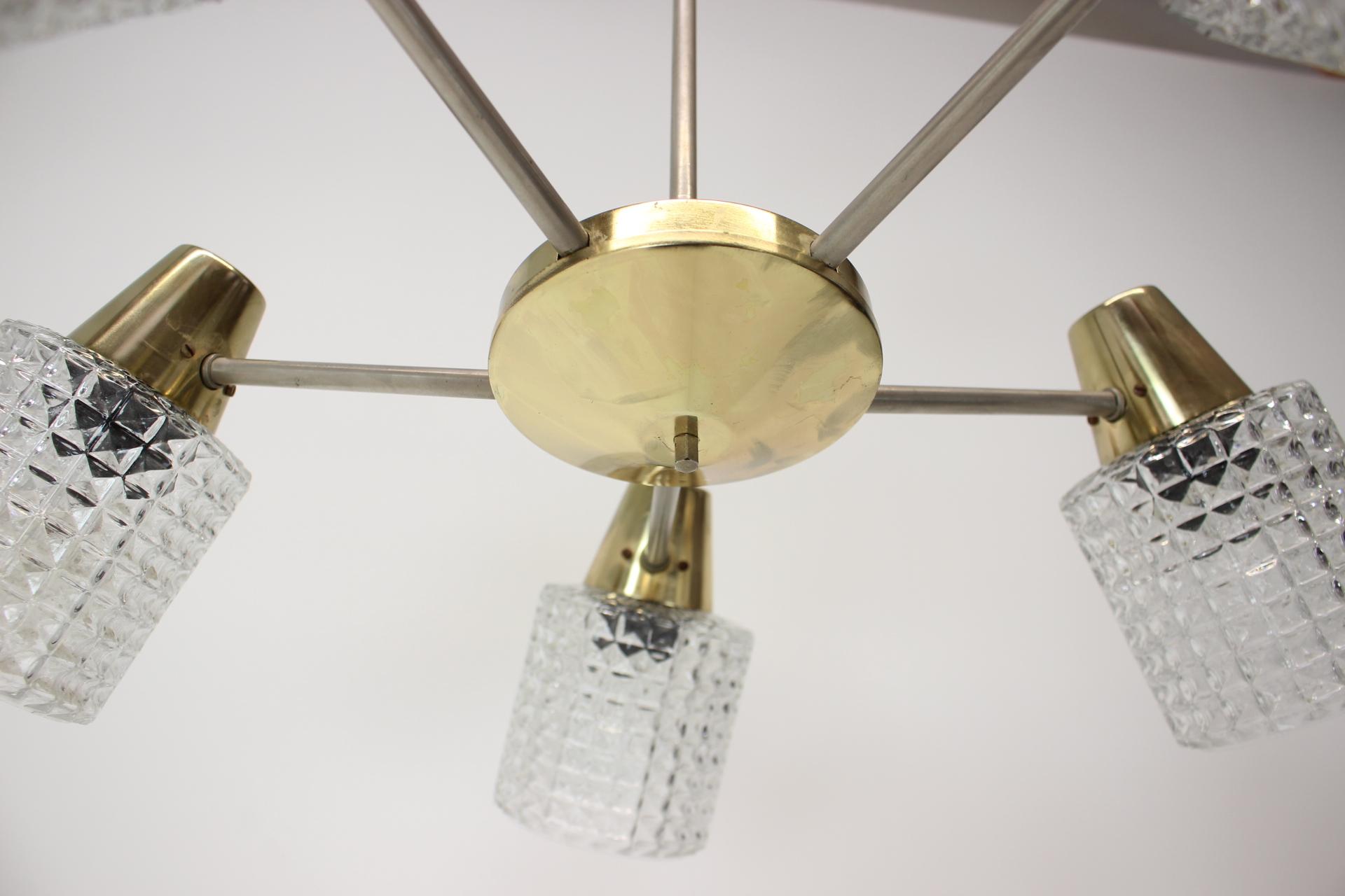 Late 20th Century Mid-Century Chandelier / Kamenický Šenov, 1970's For Sale
