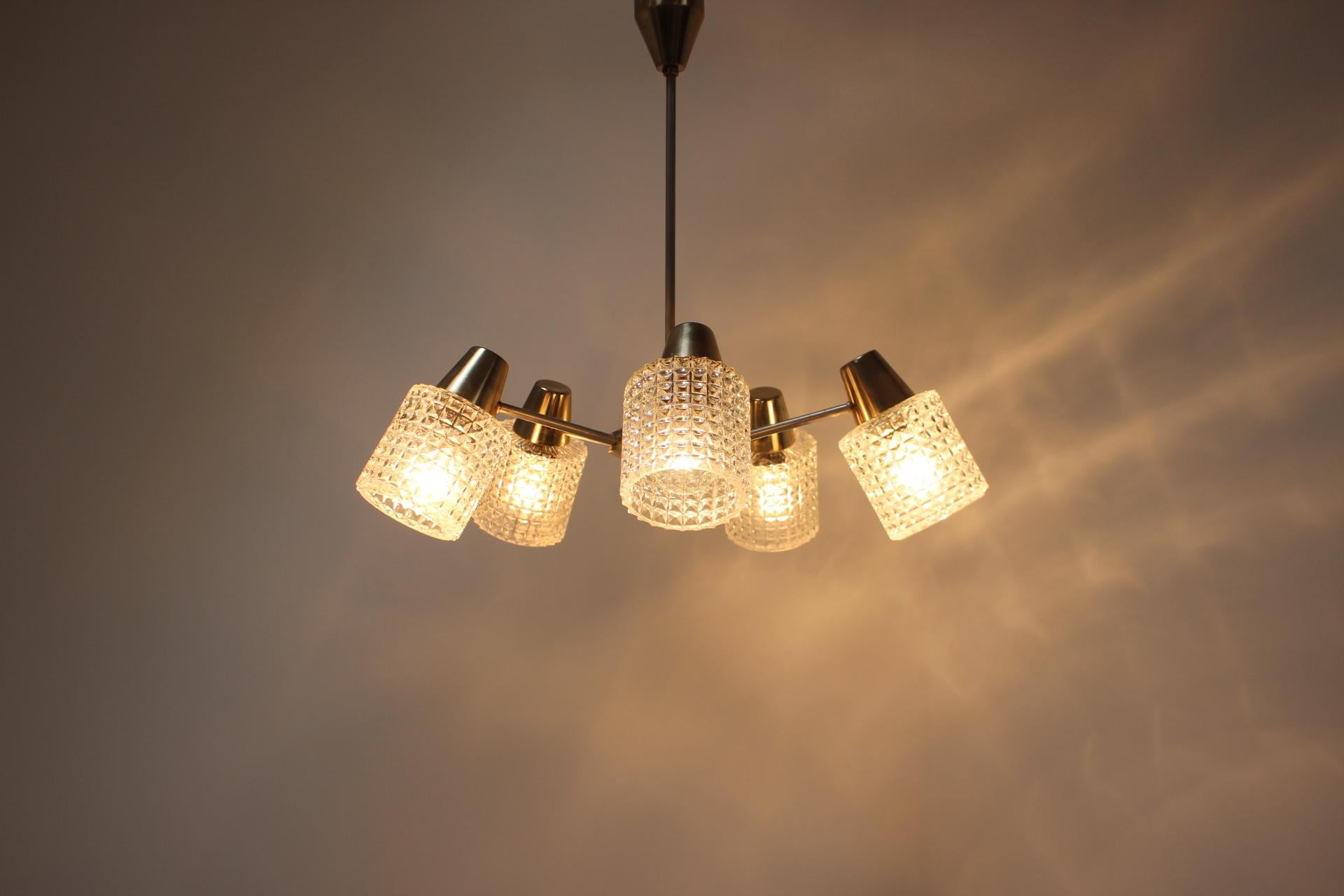 Mid-Century Chandelier / Kamenický Šenov, 1970's For Sale 2