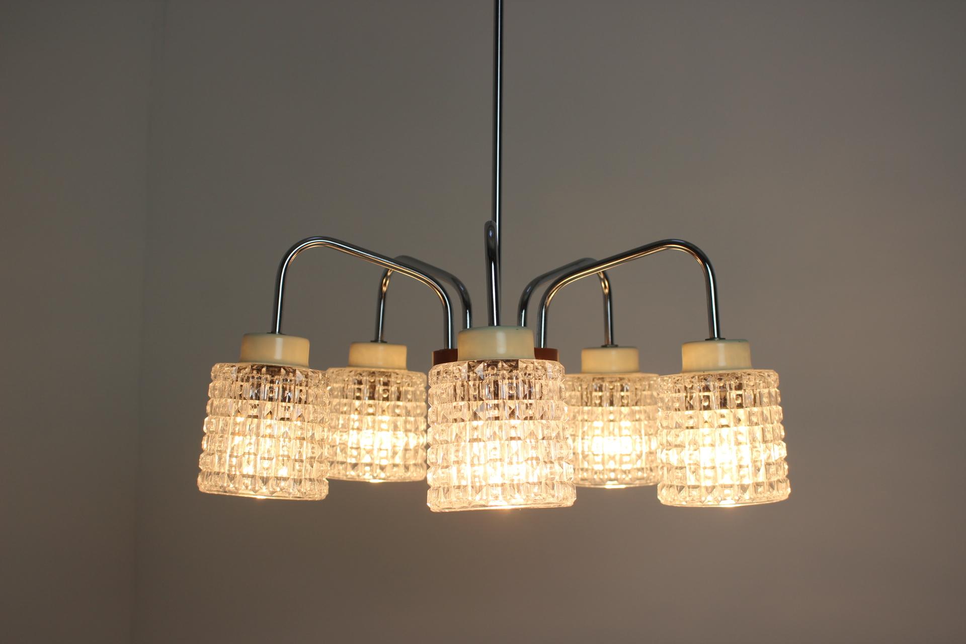 Midcentury Chandelier/ Lidokov, 1960s For Sale 1