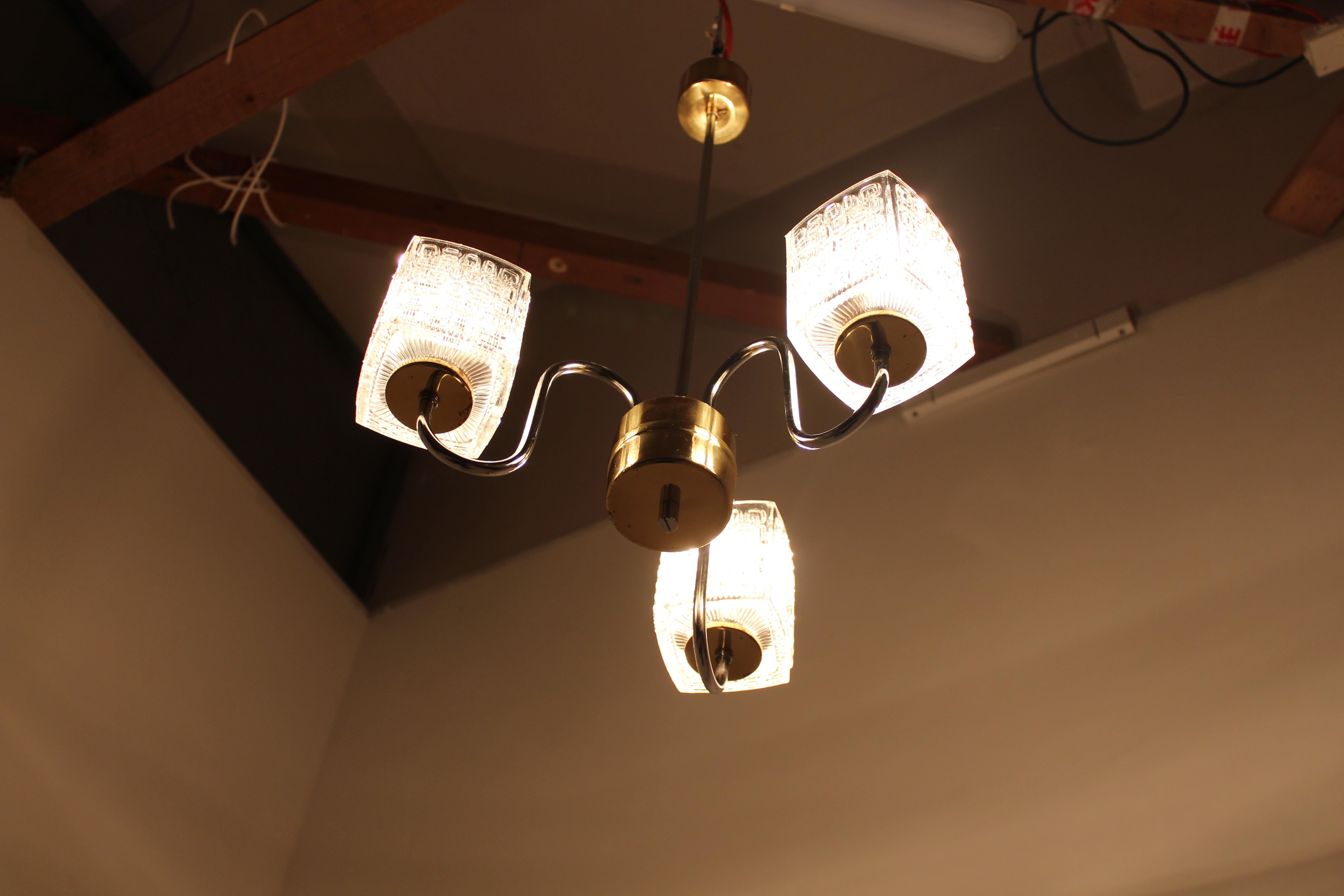 Midcentury Chandelier Lidokov, 1970s For Sale 1