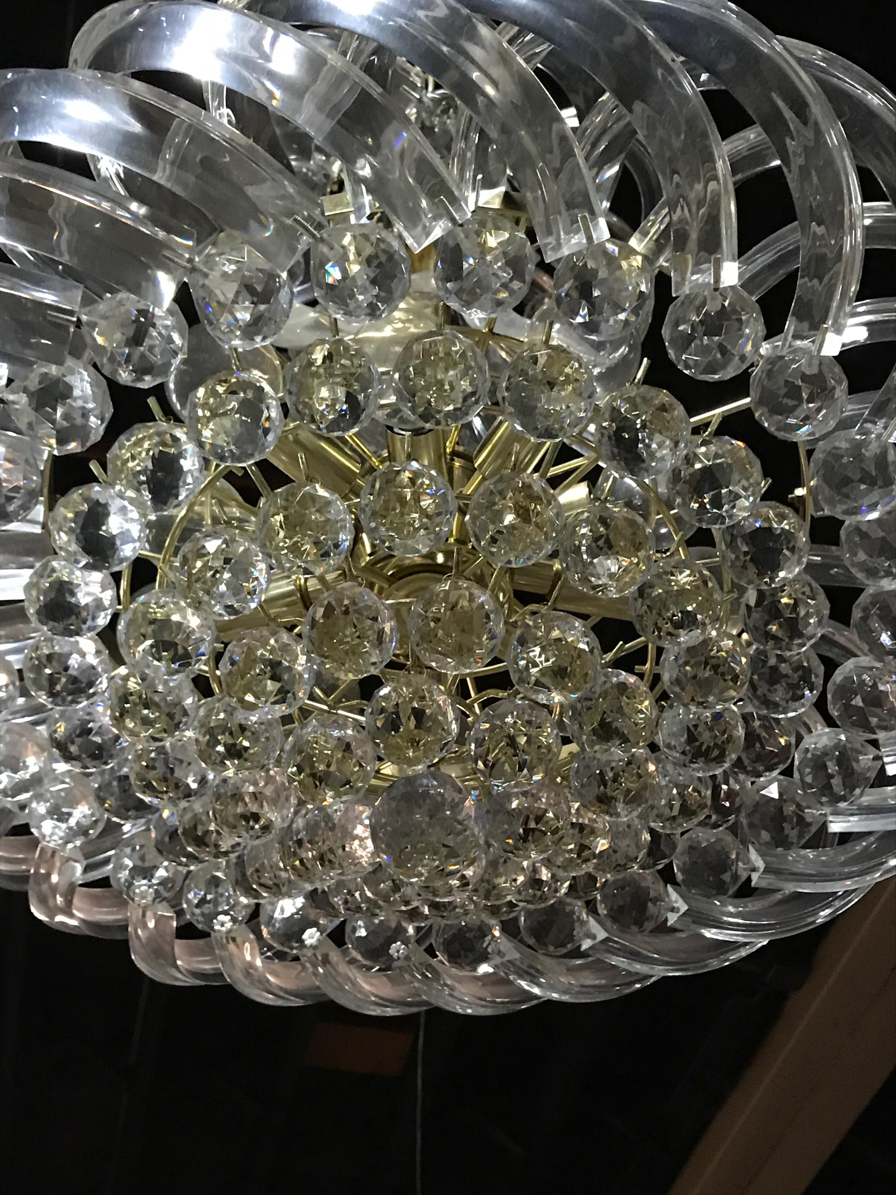 Mid-20th Century Mid Century Chandelier Lucite and Decorative Balls For Sale