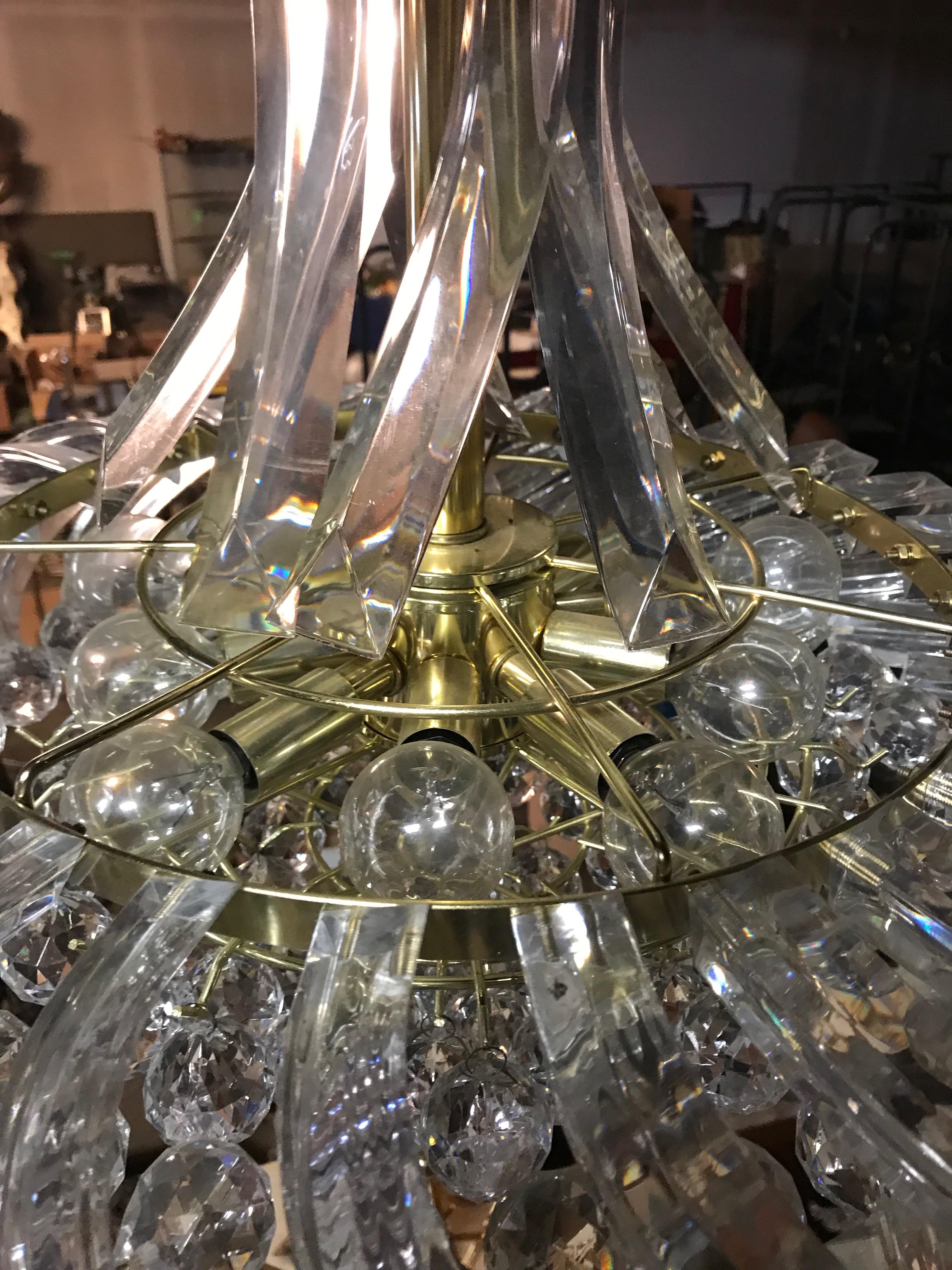 Mid Century Chandelier Lucite and Decorative Balls For Sale 2