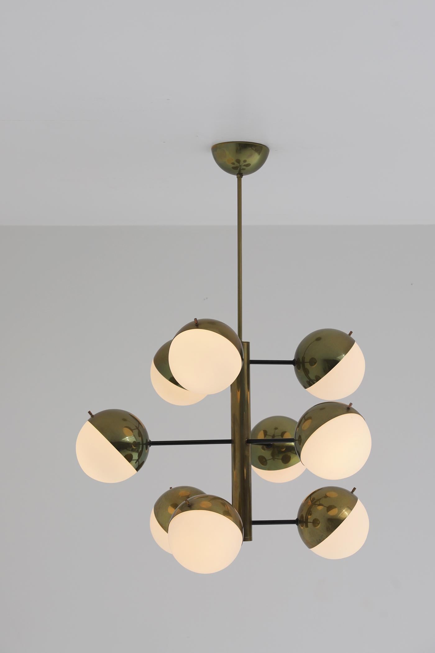 Mid-Century Chandelier Model 1129 by Stilnovo , Italy 1950 For Sale 3