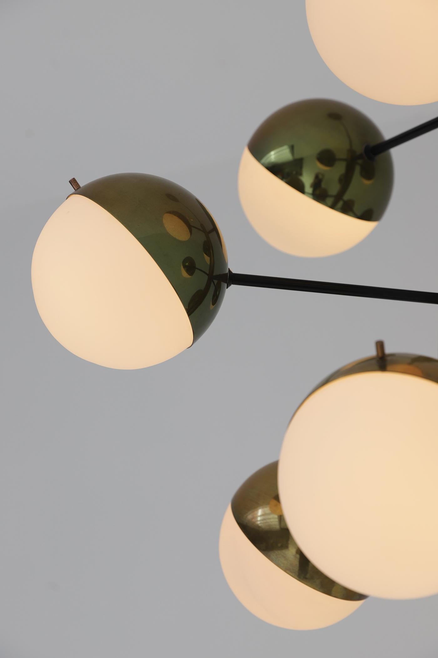 Mid-Century Chandelier Model 1129 by Stilnovo , Italy 1950 For Sale 4