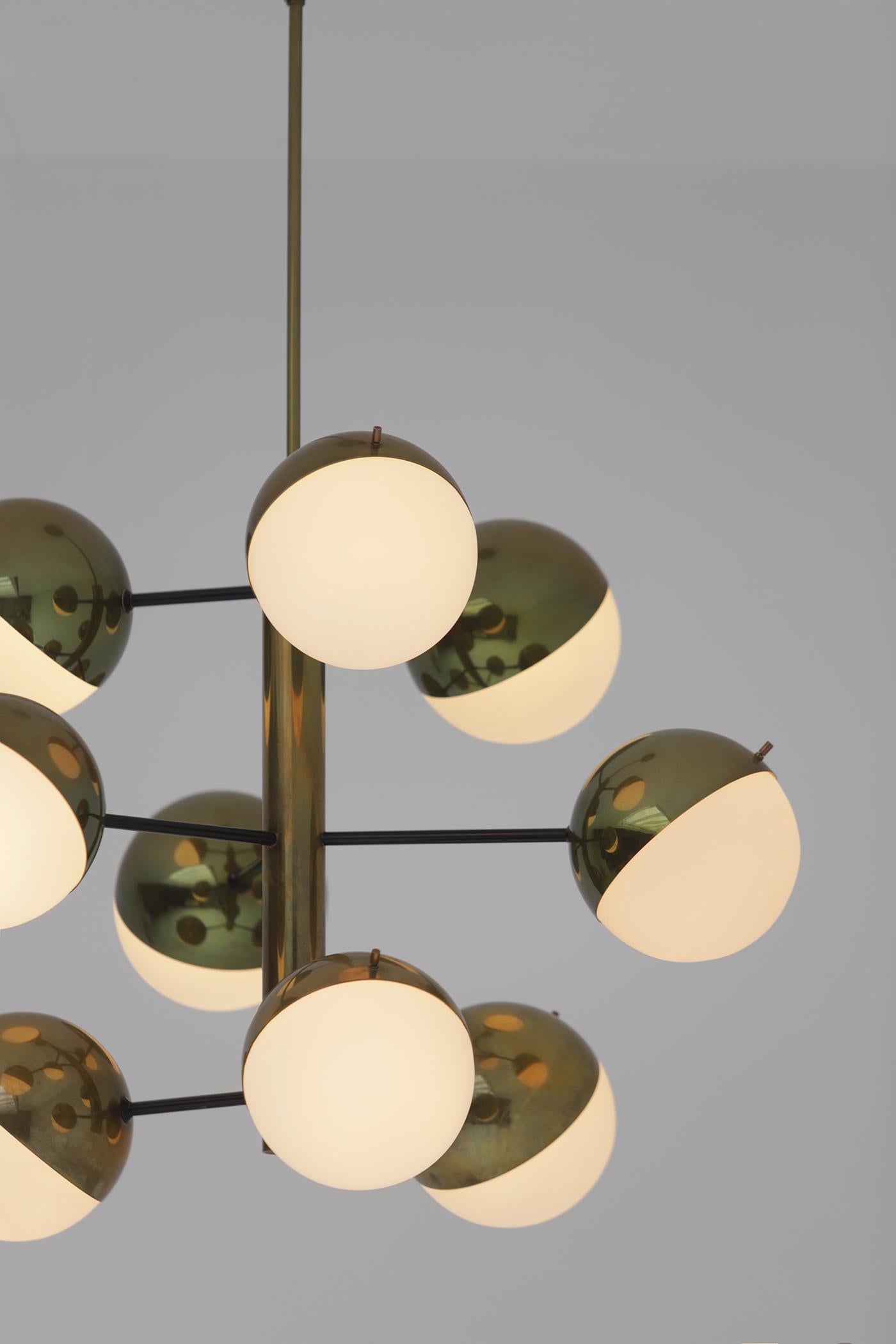 Mid-Century Modern Mid-Century Chandelier Model 1129 by Stilnovo , Italy 1950 For Sale