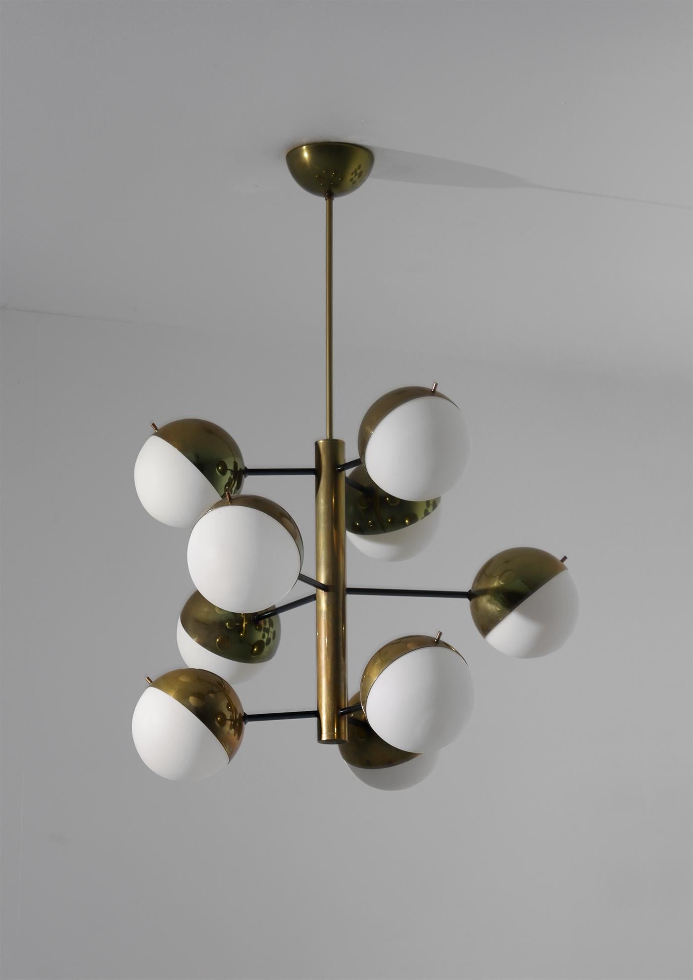 Mid-Century Chandelier Model 1129 by Stilnovo , Italy 1950 For Sale 1