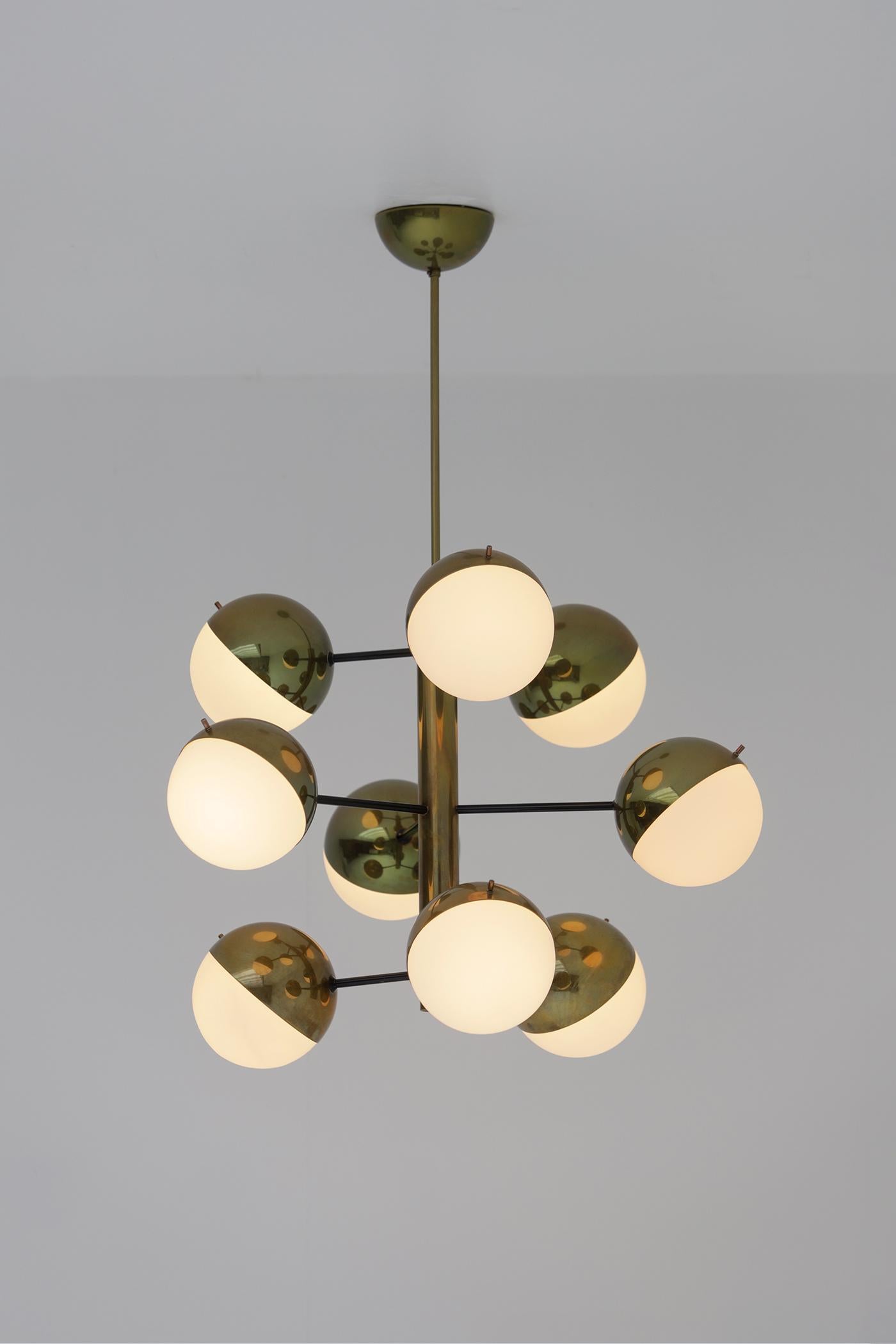 Mid-Century Chandelier Model 1129 by Stilnovo , Italy 1950 For Sale 2