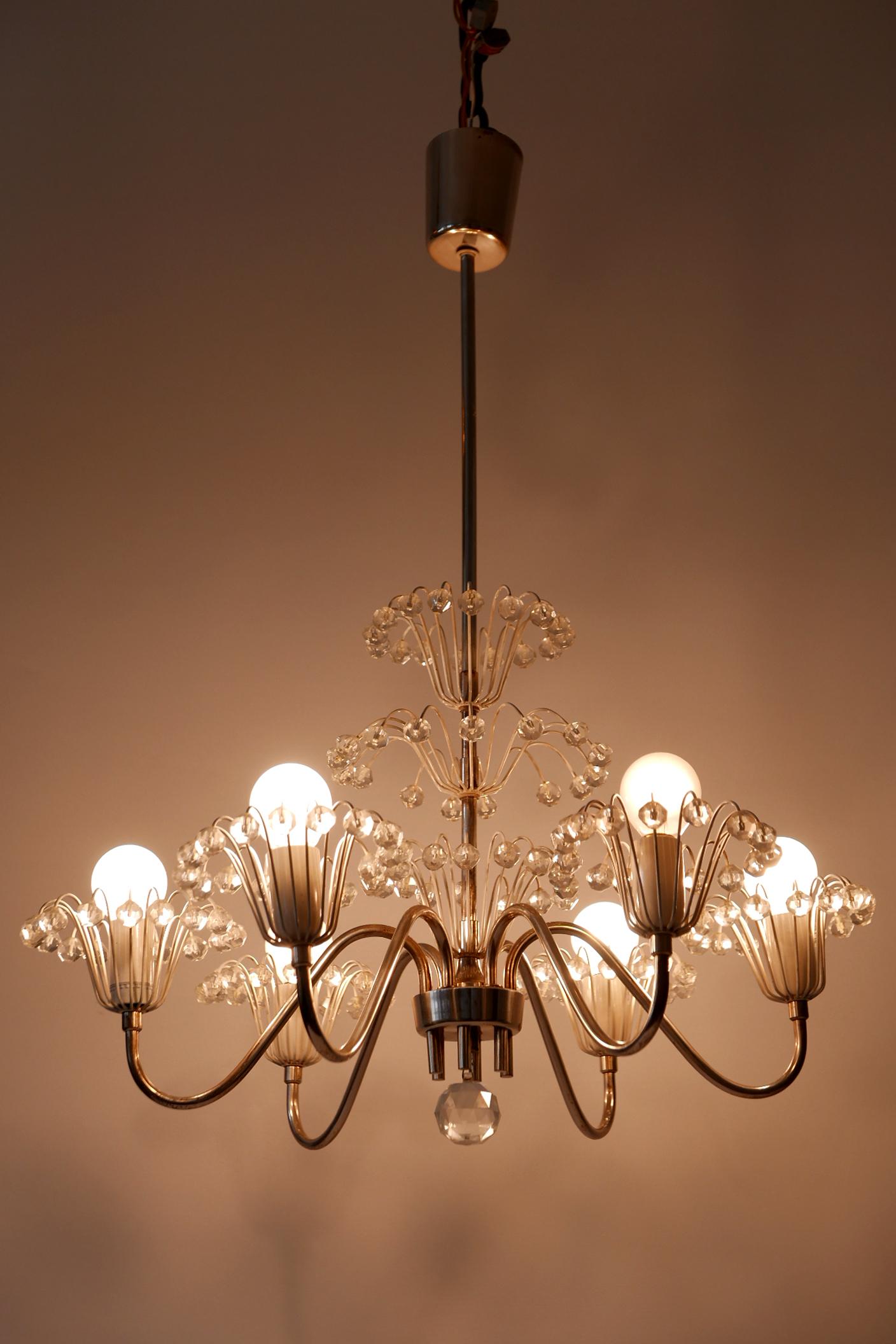Midcentury Chandelier or Pendant Lamp by Emil Stejnar for Rupert Nikoll, 1950s In Good Condition For Sale In Munich, DE