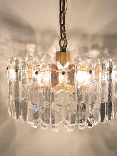 Austrian "Palazzo" Chandelier by J.T. Kalmar, Gilt Brass and Glass, circa 1960s