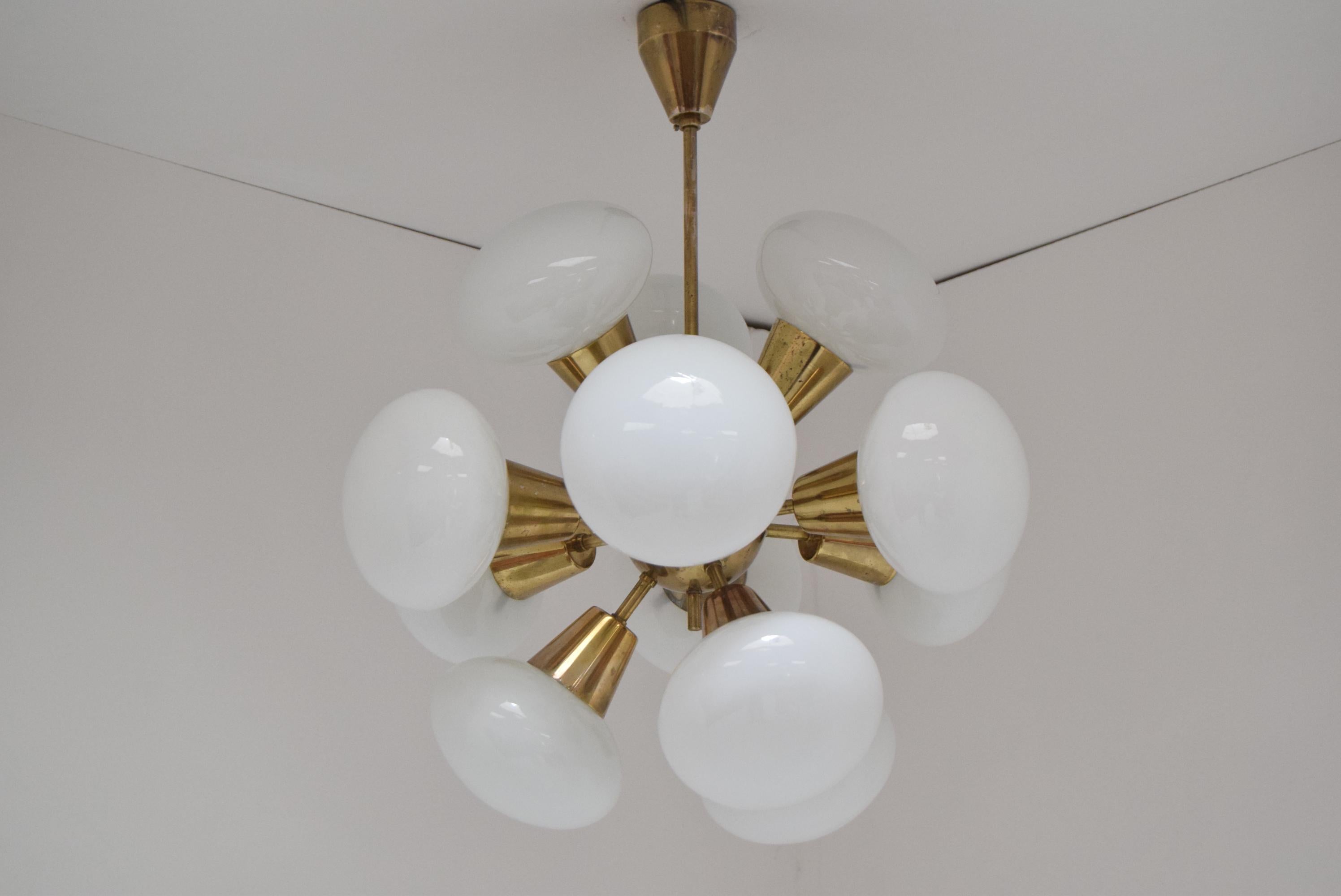 Brass Mid-Century Chandelier Sputnik by Kamenicky Senov, 1960's