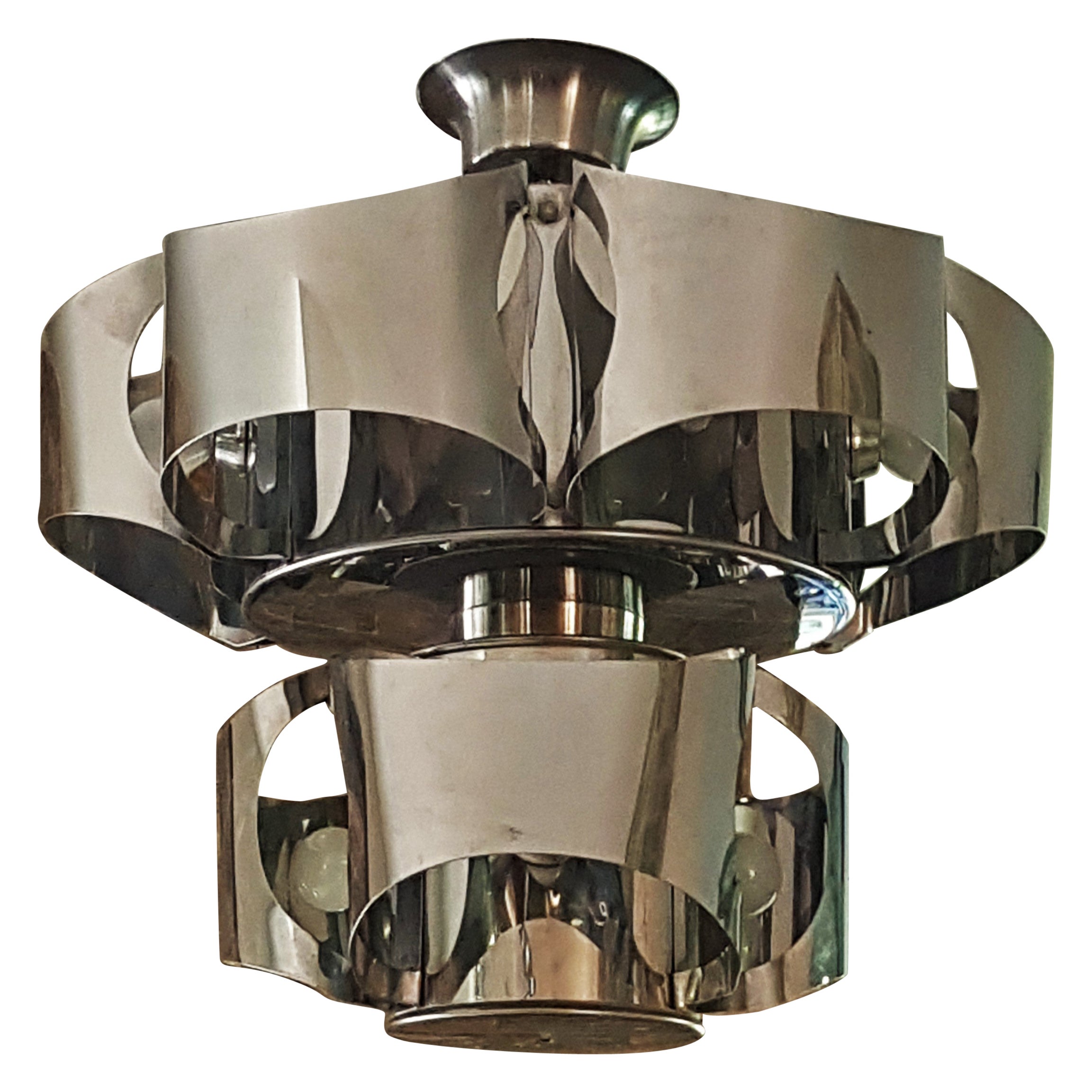 Lustre de Style Milieu du Siècle Sauze Reggiani, Italie, Années 1960