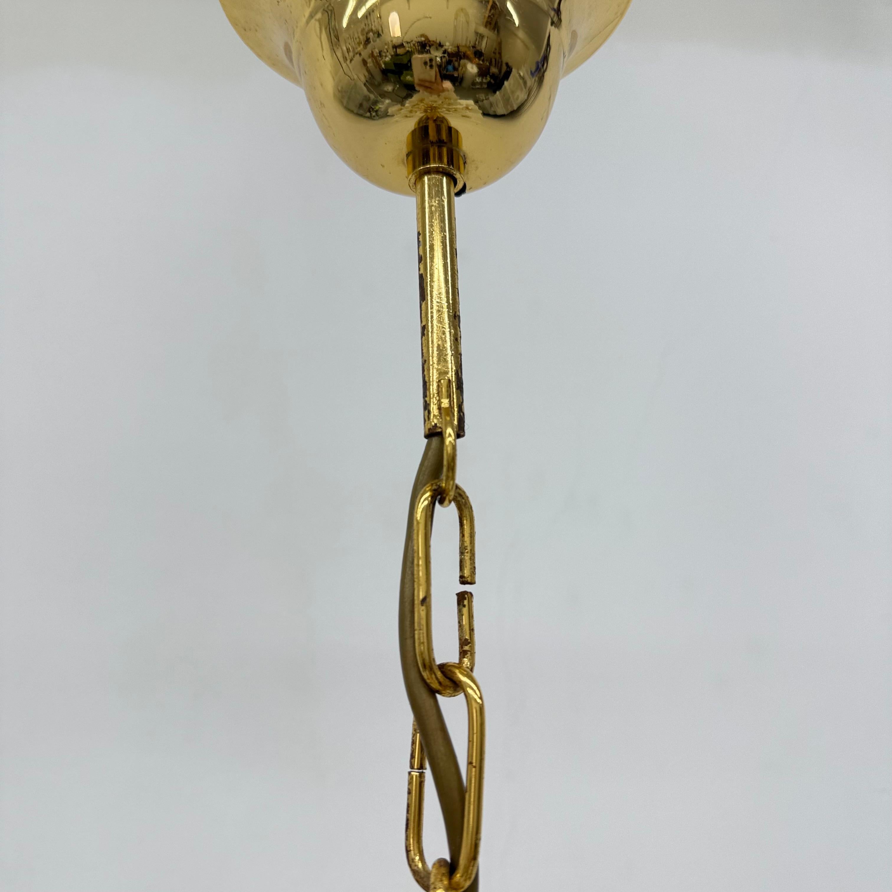 Lampadario di metà secolo con fiori di vetro, anni '70 in vendita 12