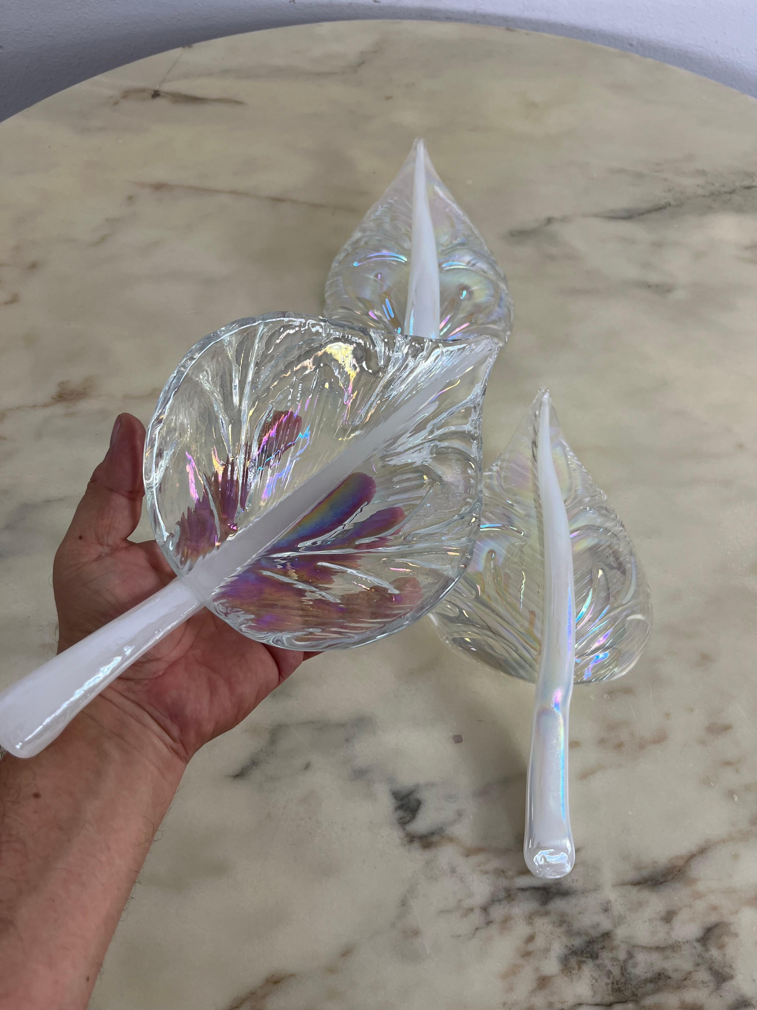 Mid-Century Chandelier With Murano Glass Leaves, 1960s For Sale 4