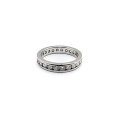 Mid Century Channel Set Platinum Diamond Eternity Band