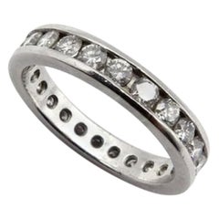 Mid Century Channel Set Platinum Diamond Eternity Band