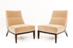 Paire de fauteuils de salon cannelés Art Déco du milieu du siècle dernier