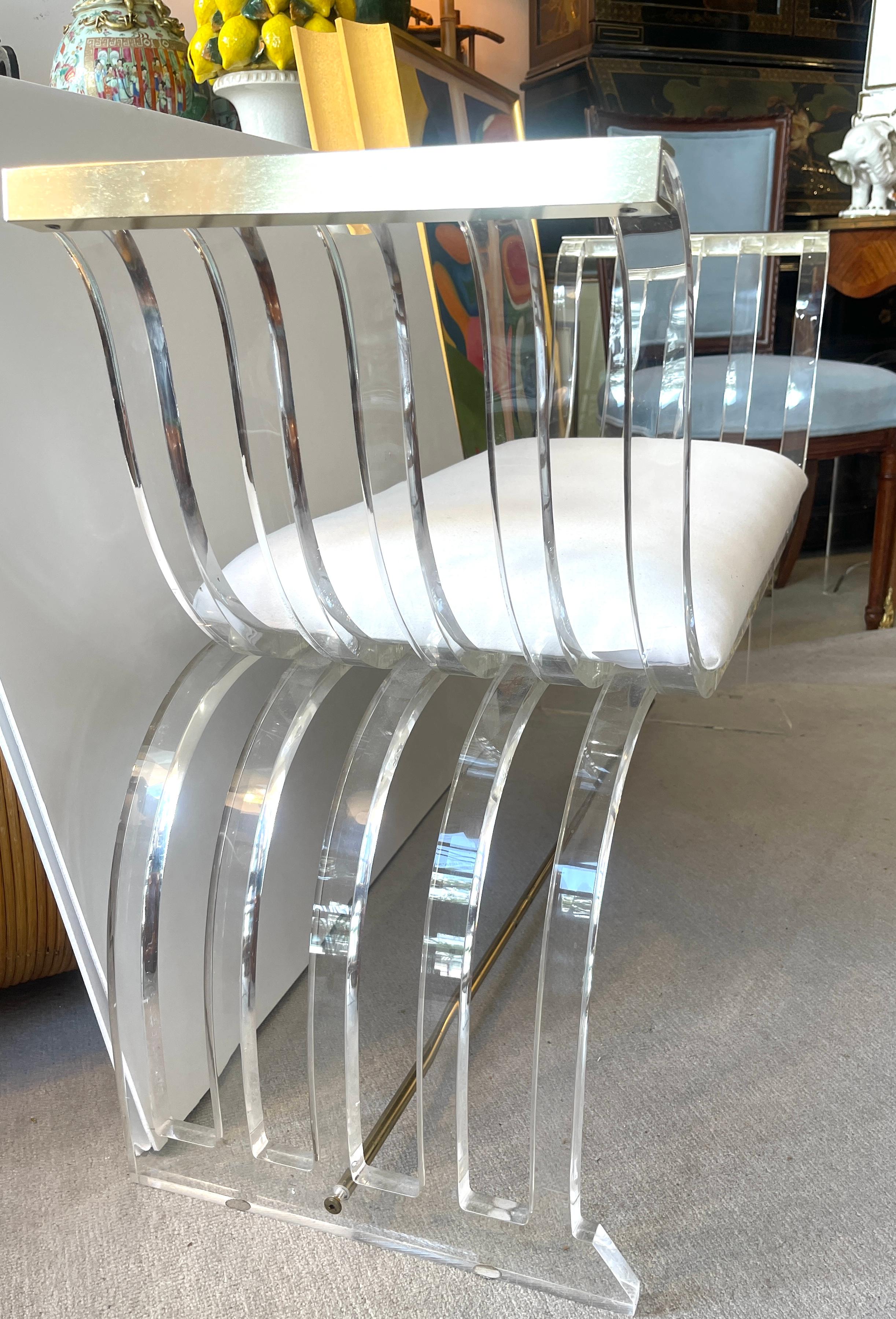 Panchina in lucite Charles Charles Jones, metà secolo, C1970 in vendita 11