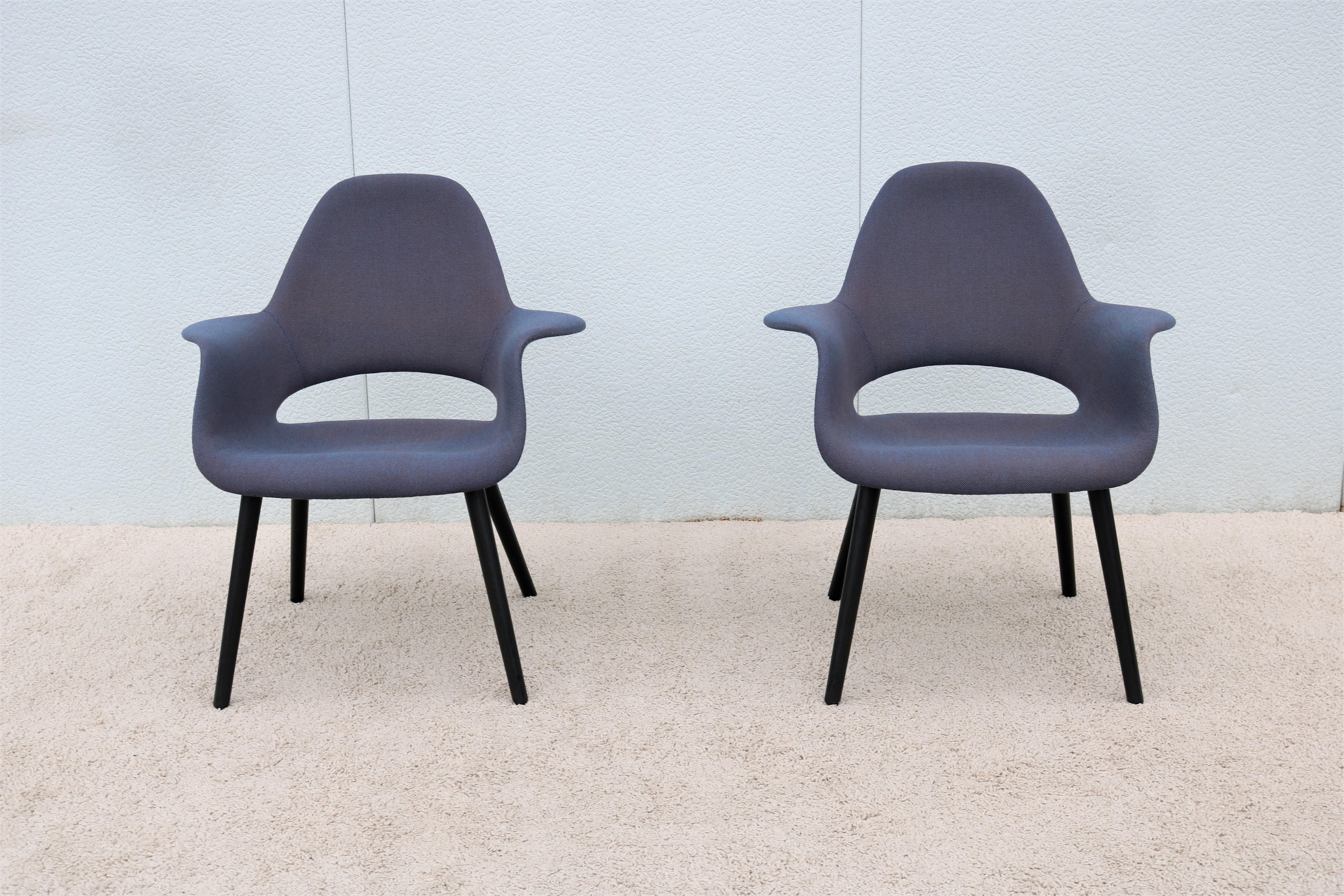 Laminated Mid-Century Charles Eames & Eero Saarinen for Vitra Organic Dining Chairs Pair For Sale
