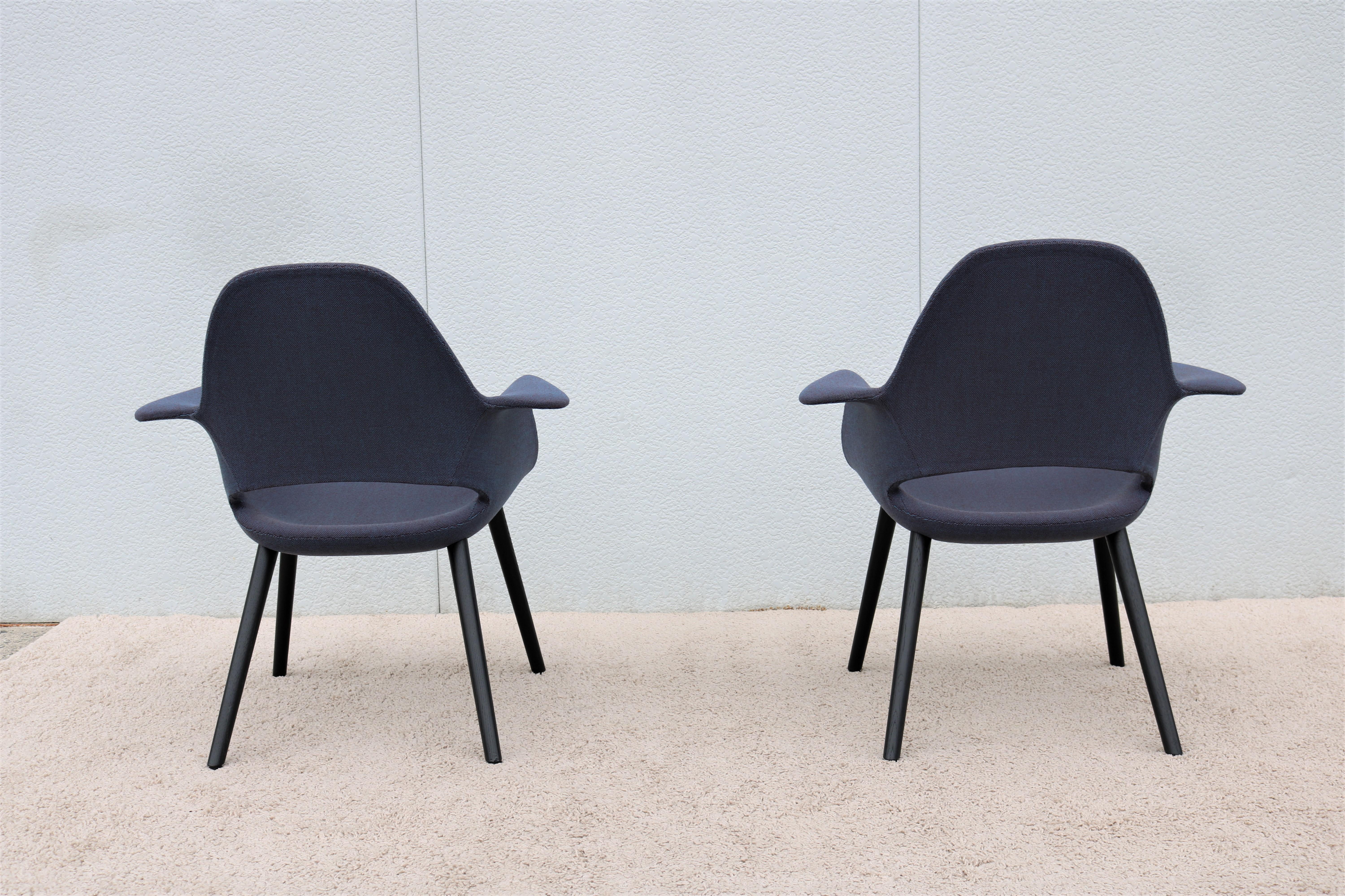 Contemporary Mid-Century Charles Eames & Eero Saarinen for Vitra Organic Dining Chairs Pair For Sale