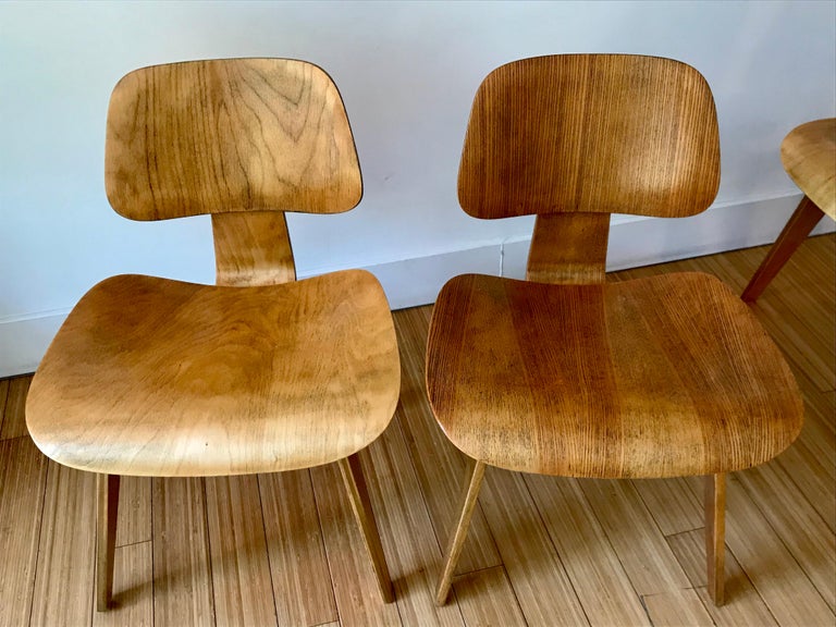 Charles + Ray Eames Six DCW Chairs For Sale 6