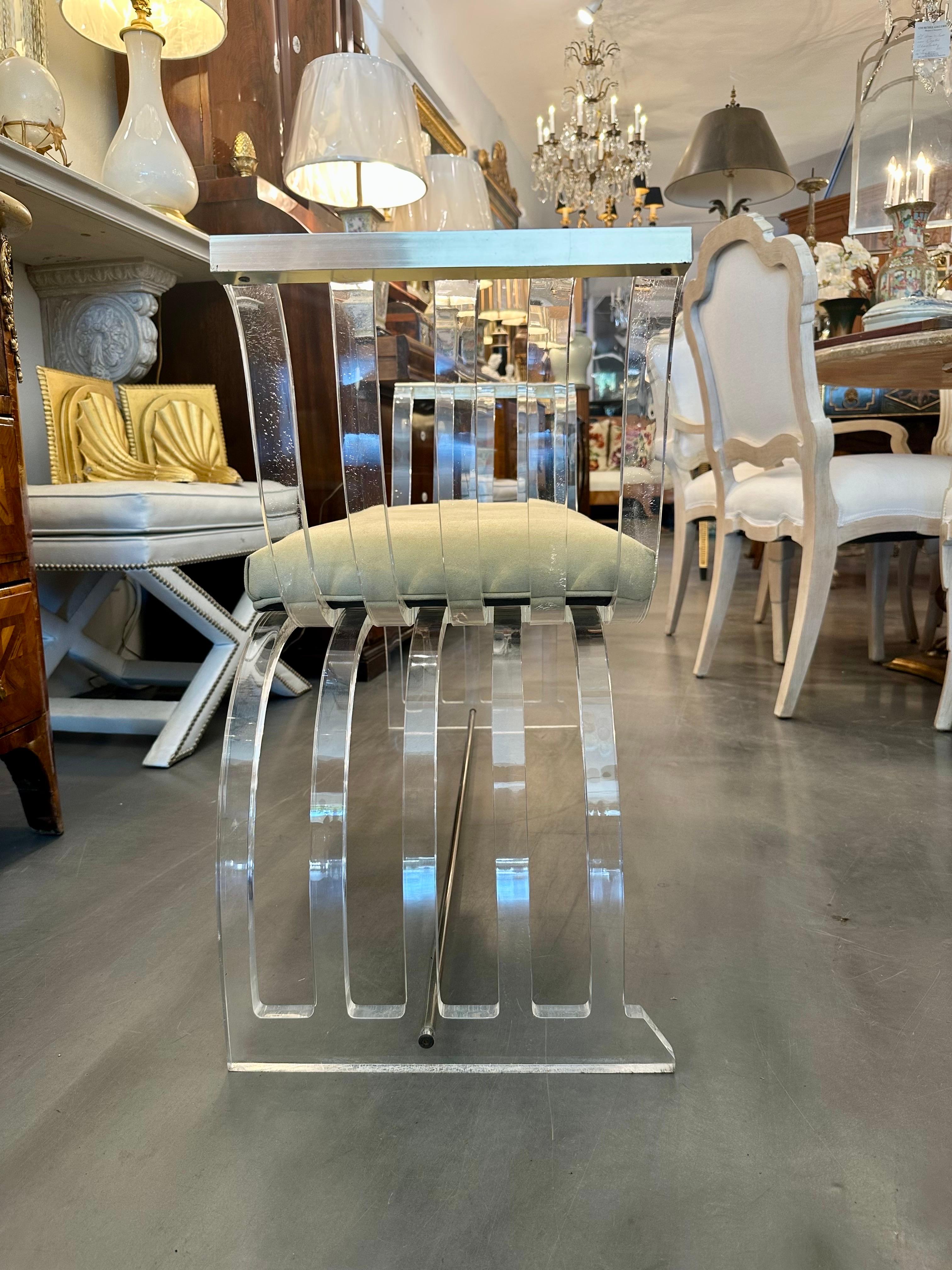 Mid-Century Modern Mid-Century Charles Hollis Jones Lucite Bench For Sale
