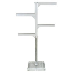 Mid-Century Charles Hollis Jones Style Lucite Floor Standing Towel-Rack