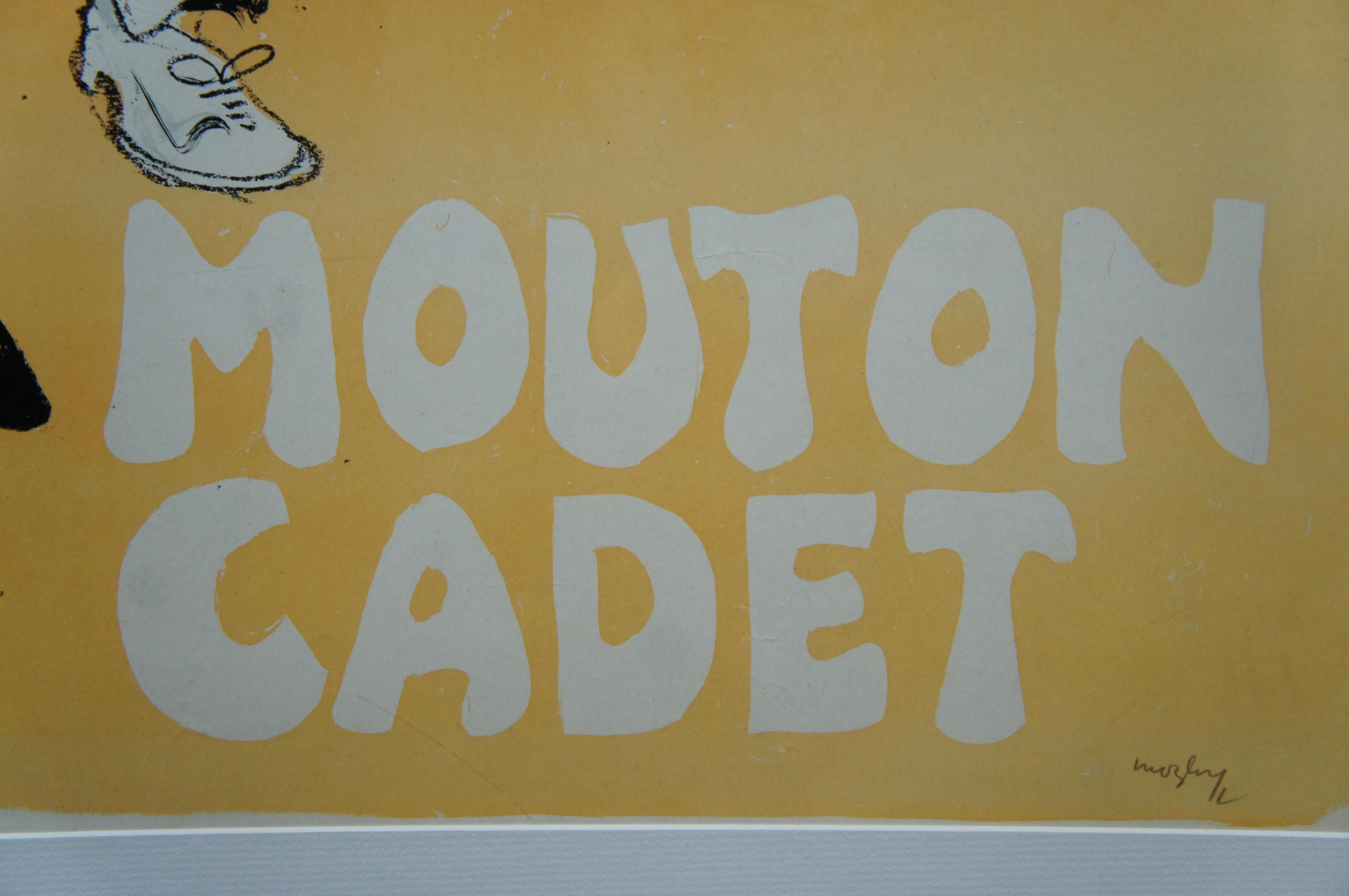 Mid Century Charles Mozley Mouton Cadet Wine Advertisement Poster 40