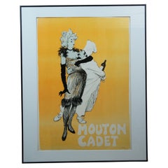 Used Mid Century Charles Mozley Mouton Cadet Wine Advertisement Poster 40"