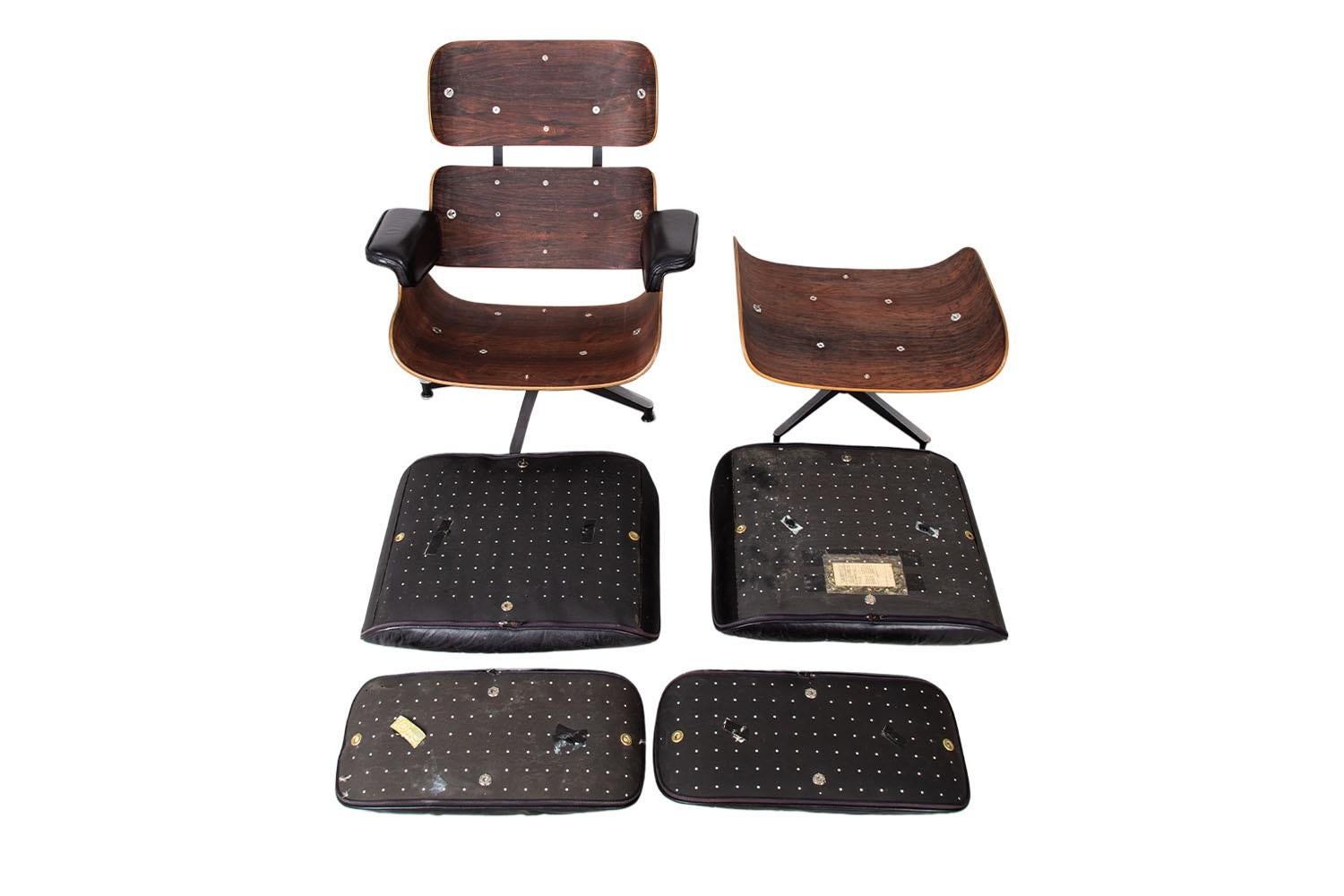 Mid-Century Charles & Ray Eames Herman Miller Lounge Chair Ottoman 3