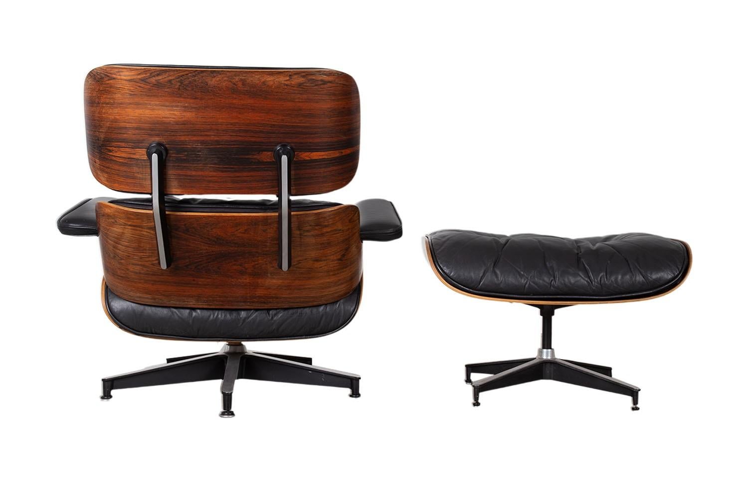 American Mid-Century Charles & Ray Eames Herman Miller Lounge Chair Ottoman