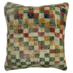 Mid-Century Checkerboard Turkish Deco Pillow