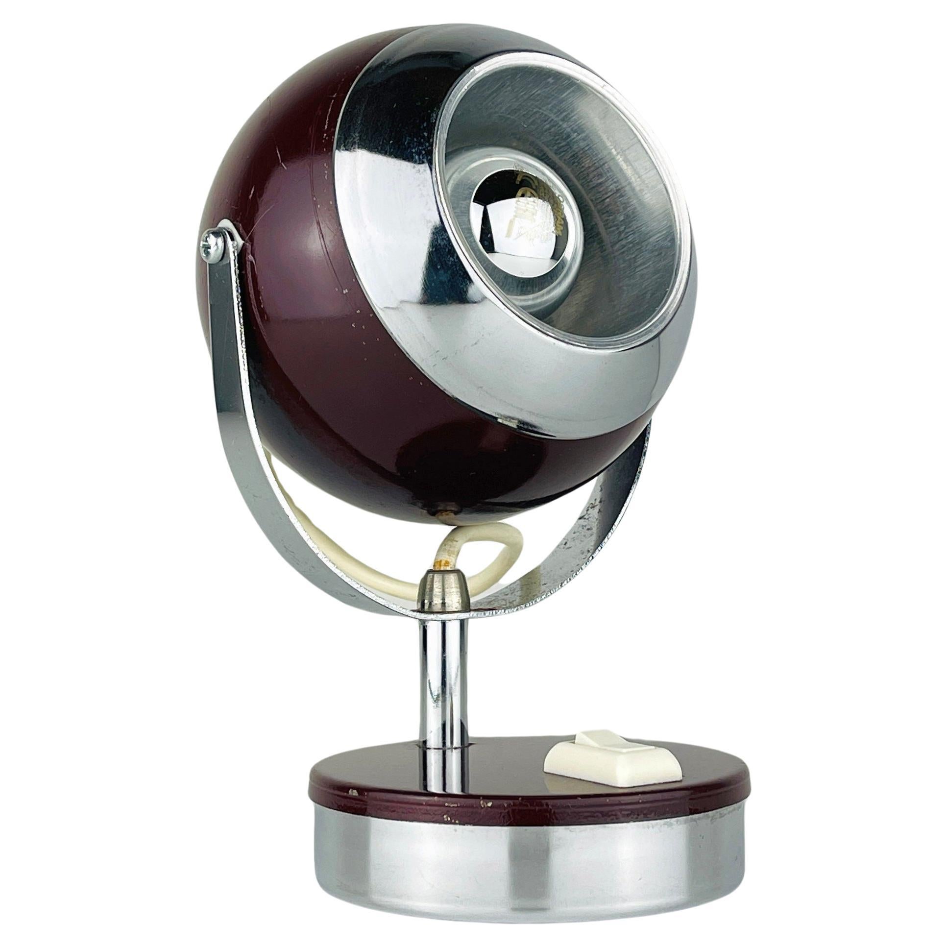 Lampe de bureau en cerisier du milieu du siècle Eyeball Italy 60s