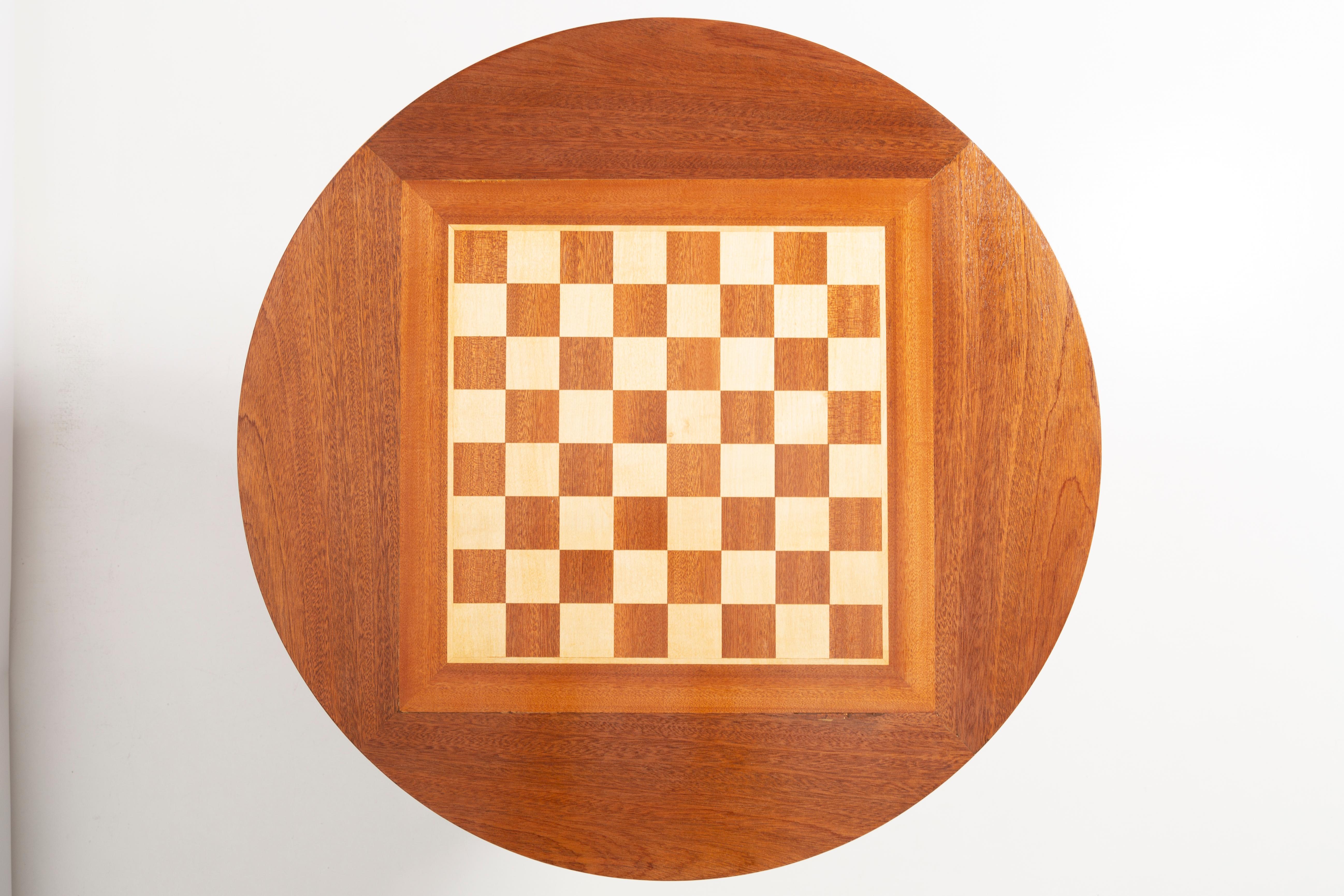 20th Century Mid-Century Chess Game Table, Vintage, Beechwood, Europe, 1960s