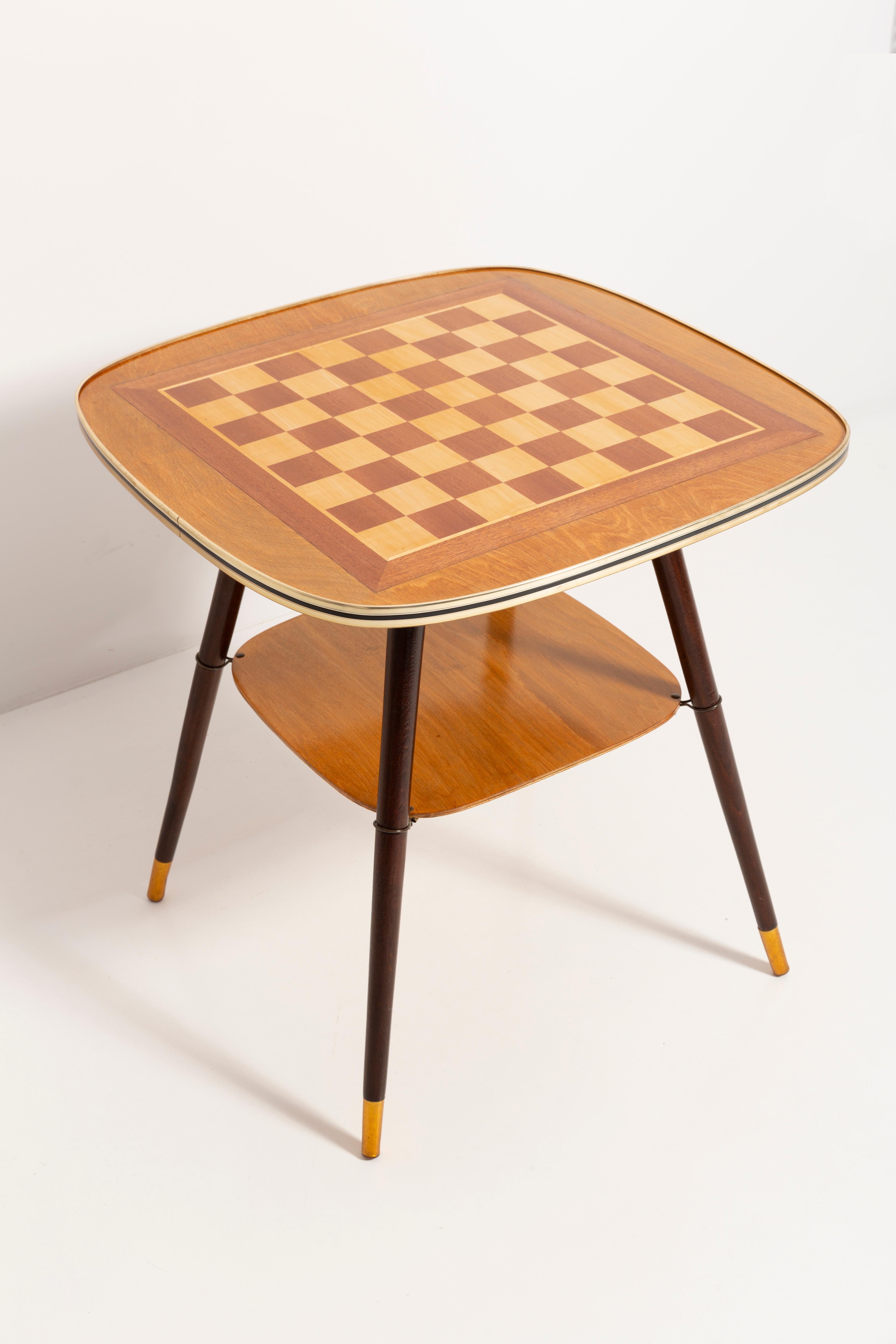 Mid-Century Chess Game Table, Vintage, Beechwood, Europe, 1960s In Good Condition In 05-080 Hornowek, PL
