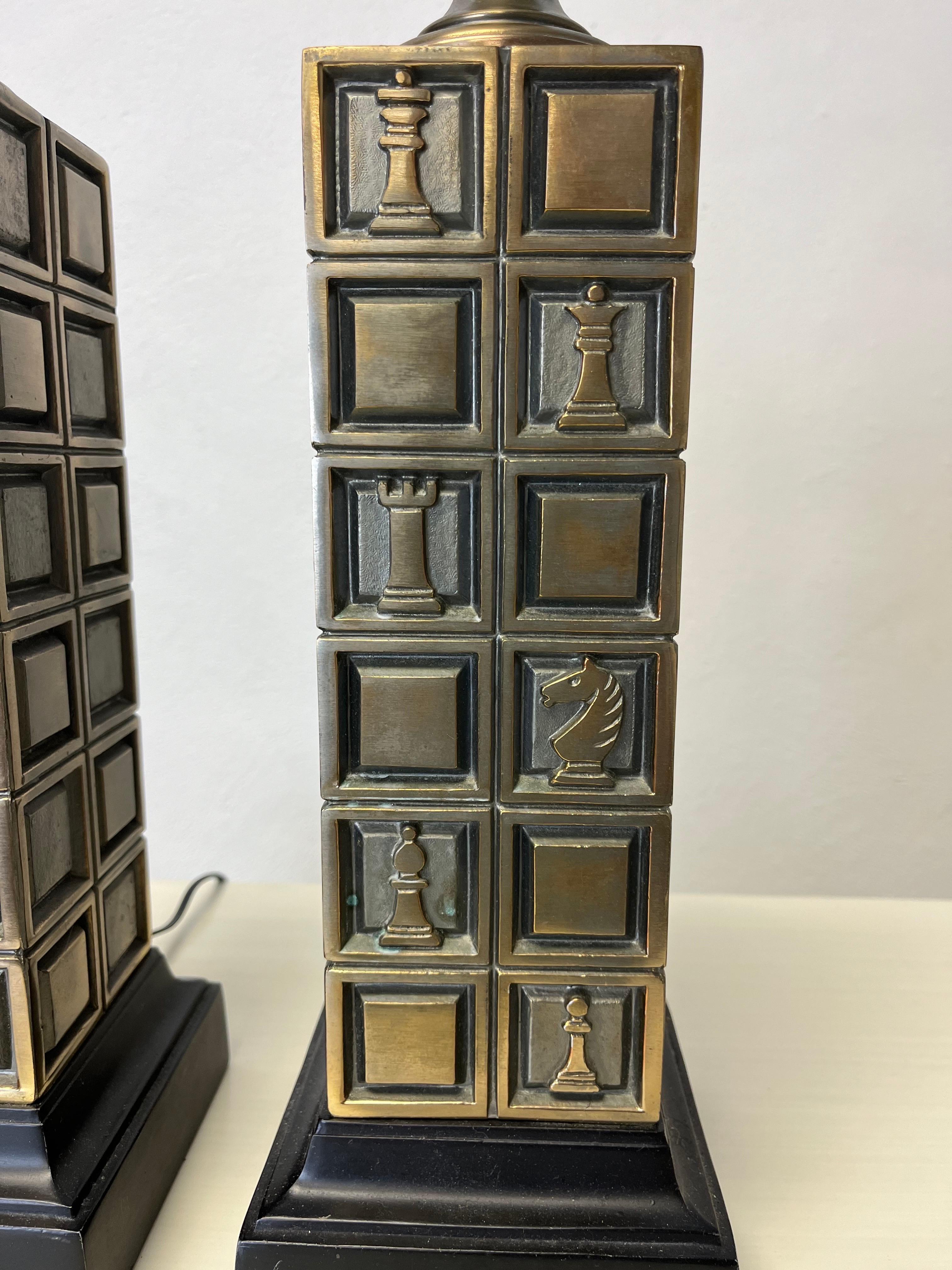 Américain Lampes de table d'échecs de Laurel Lamp Company, années 1960 en vente
