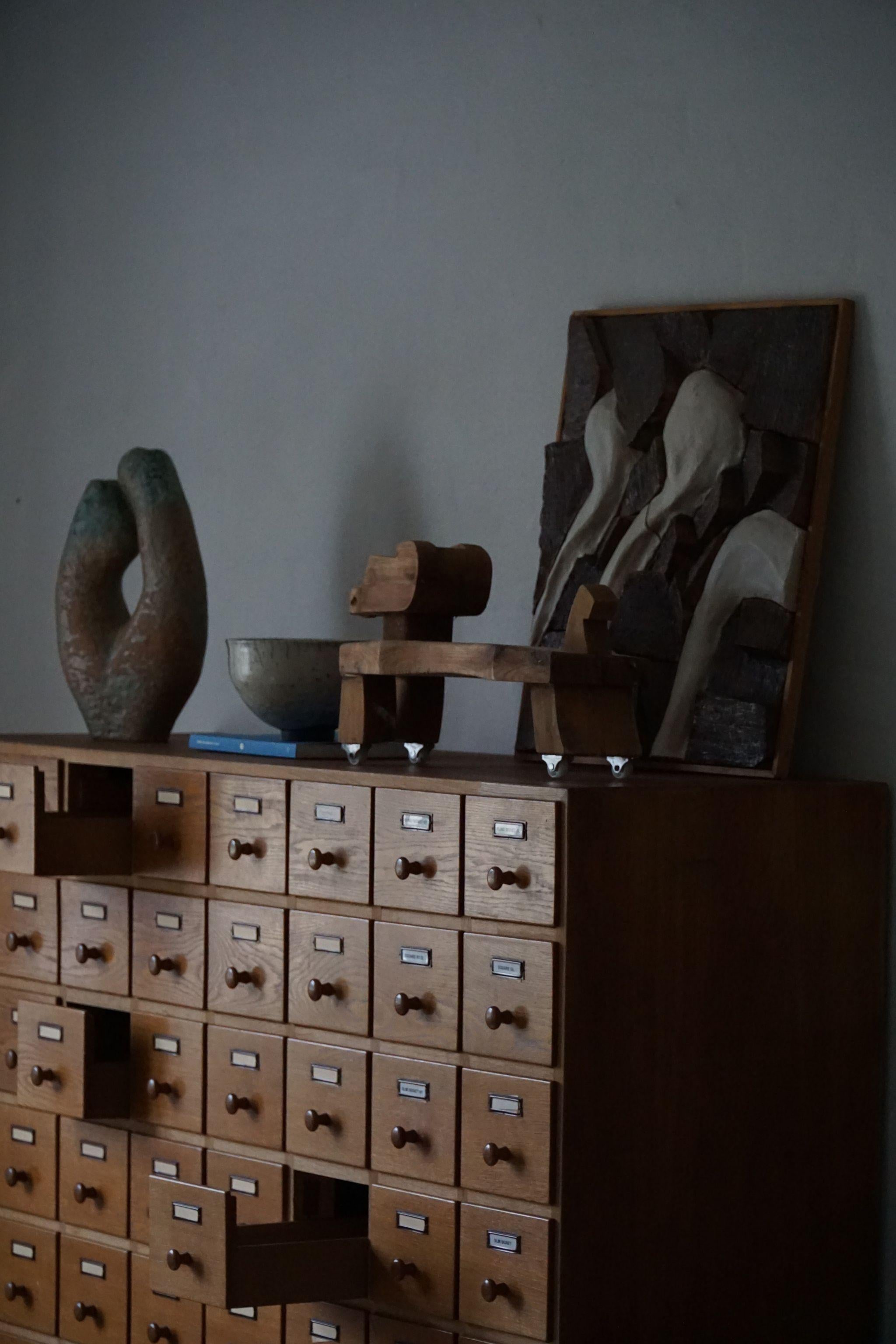 Mid Century Chest of Drawers by Danish Cabinetmaker, 64 Drawers, Made in 1960s For Sale 1